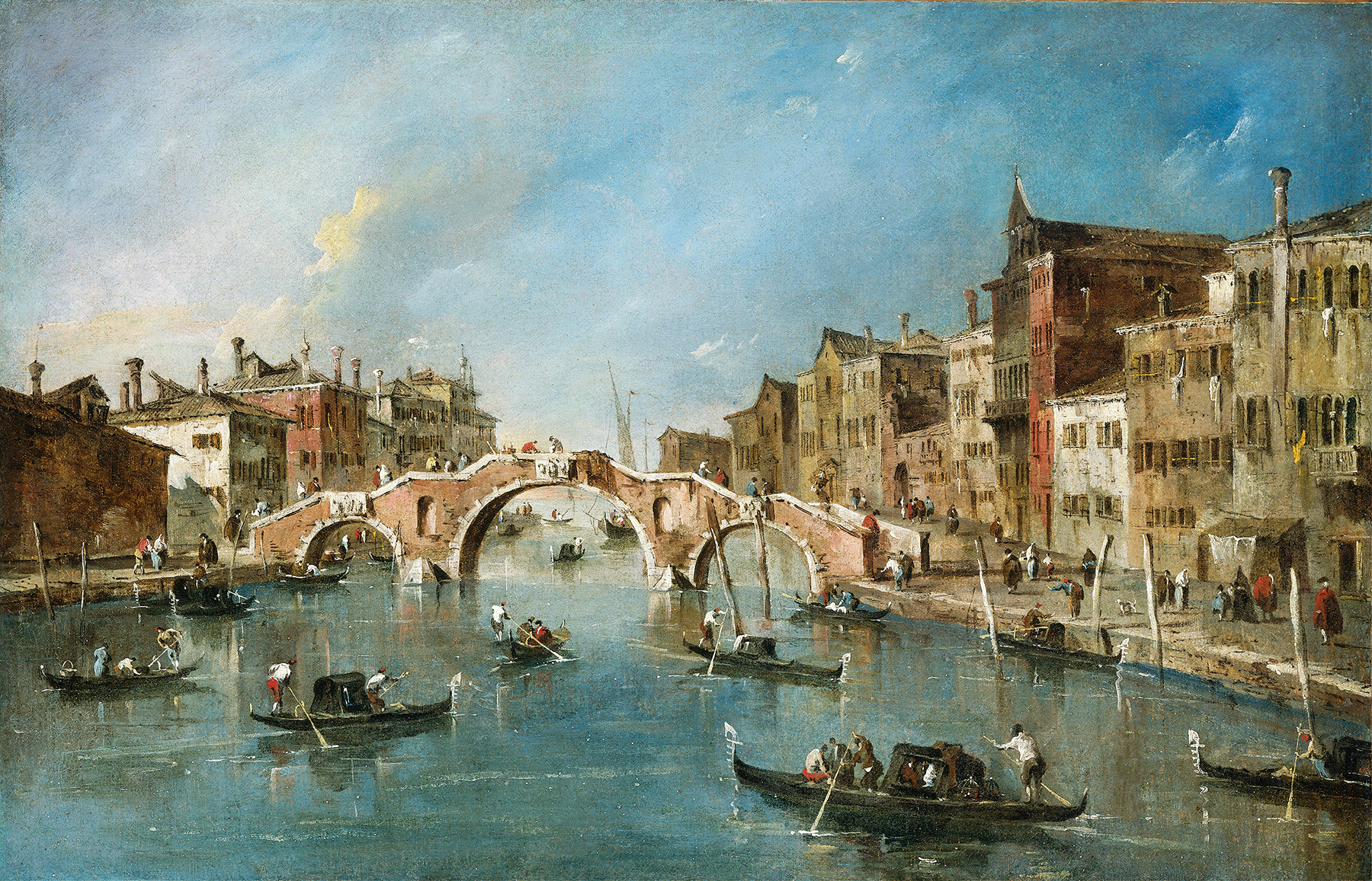 View on the Cannaregio Canal,Venice, by Francesco Guardi, public domain