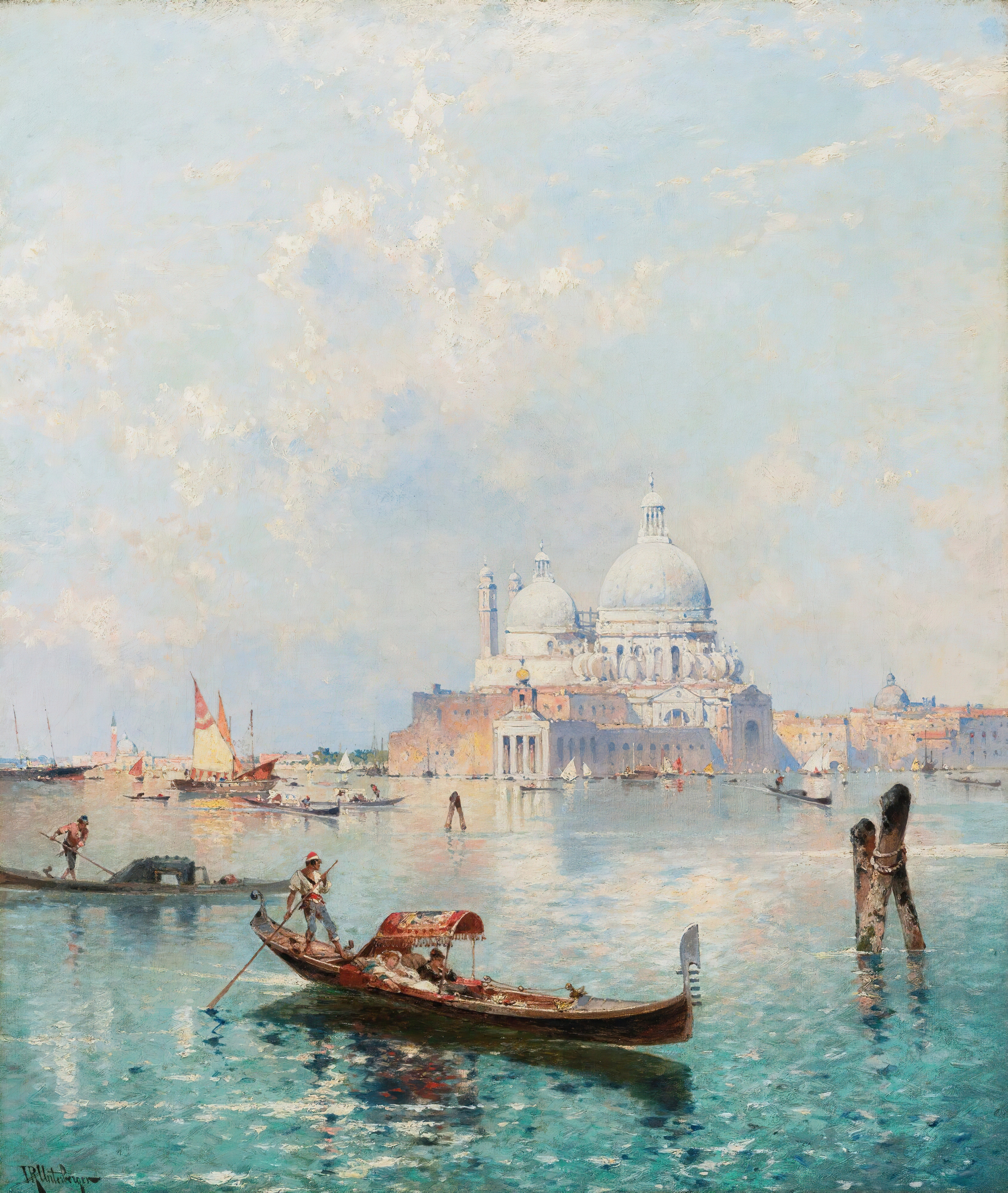 Santa Maria Della Salute On The Grand Canal, by Franz Richard Unterberger, public domain