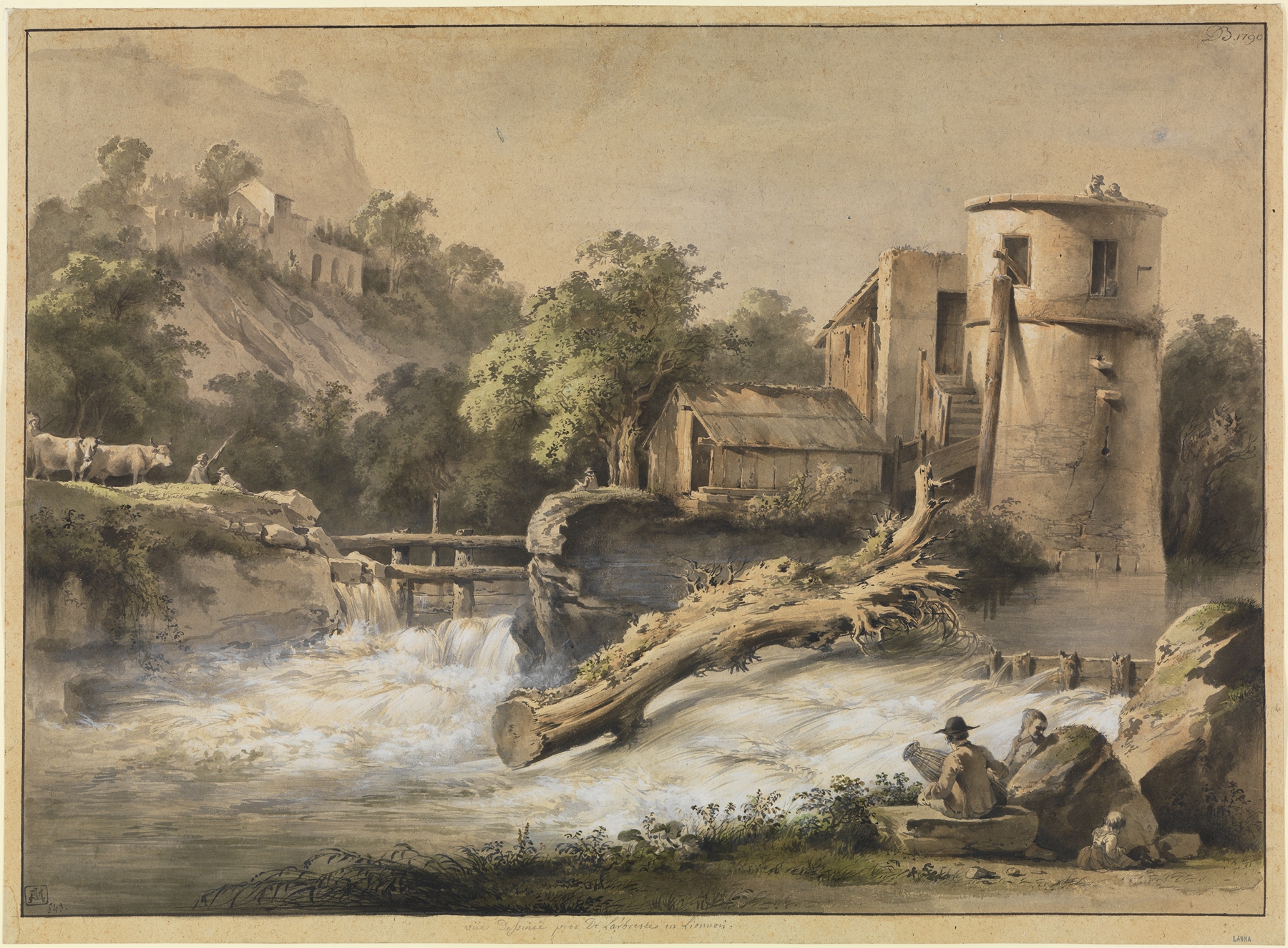 Landscape with a stream and forest, oil painting by Jean-Jacques de Boissieu