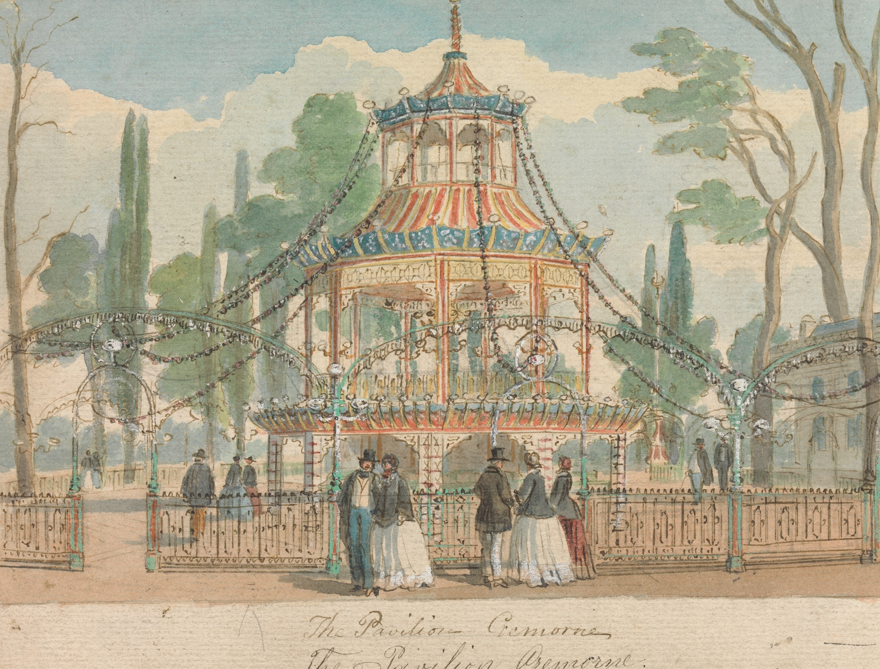 The Pavilion, Cremorne by William Henry Brooke, showcasing architectural details with light and shadow