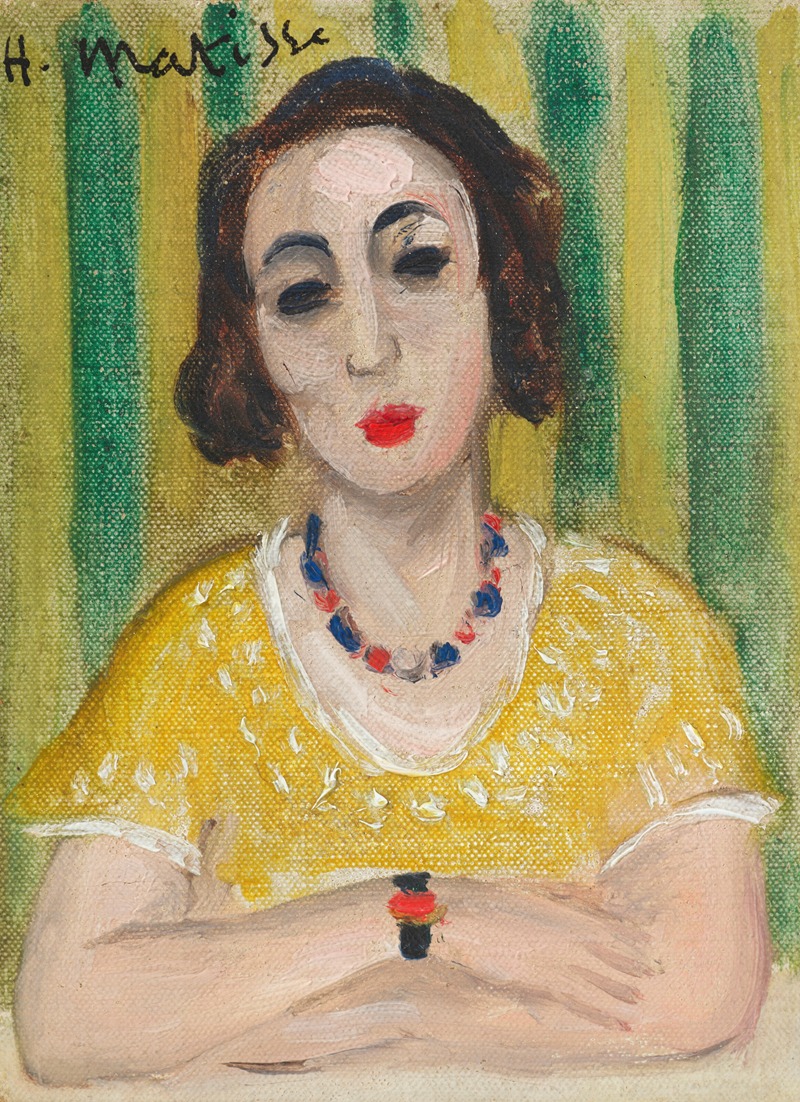 Henri Matisse's 'Henriette, robe jaune' features a woman in a bright yellow dress.