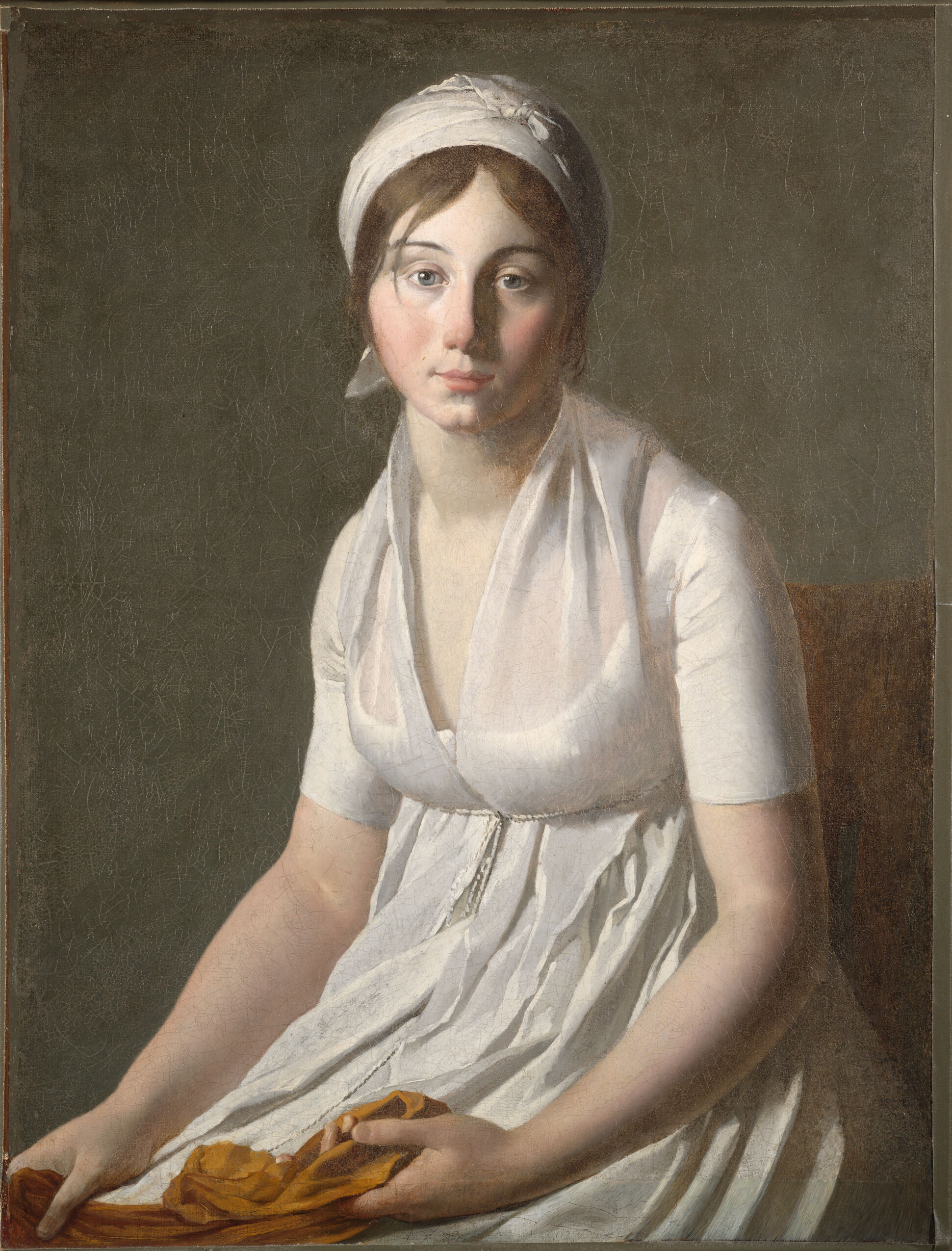 Portrait of a young woman, oil on canvas by Jacques-Louis David