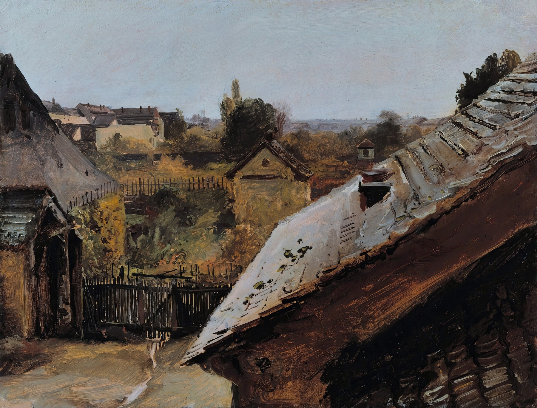 View of Roofs and Gardens, by Carl Blechen, public domain