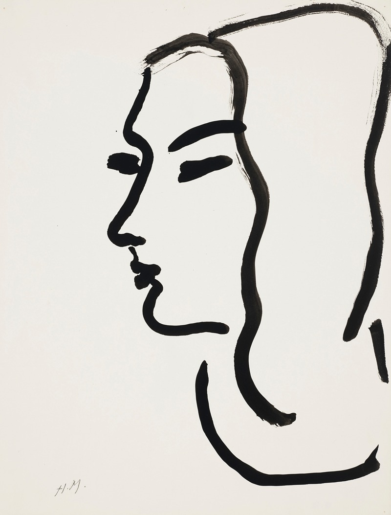Henri Matisse's 'Tête de profil' is a striking portrait showcasing bold colors and simplified forms.