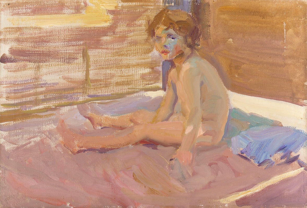 A young girl playing on the beach in Valencia, captured in vibrant colors.