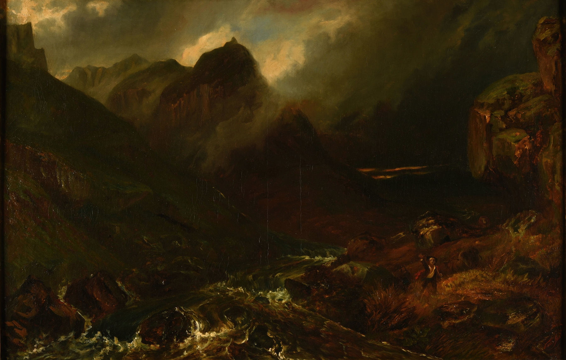 Landscape of Le Val d’Enfer au pied du Sancy, oil on canvas by Paul Huet