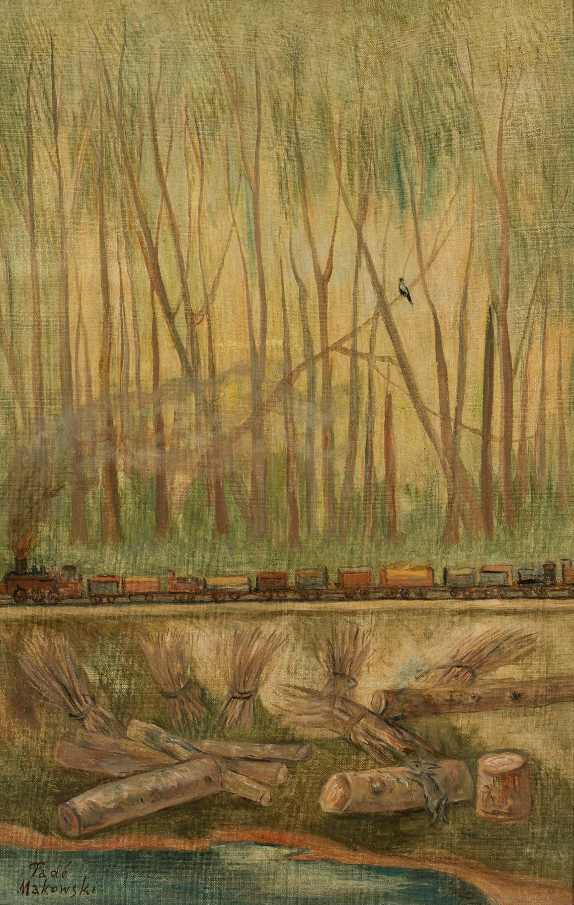 Pociąg, by Tadeusz Makowski, public domain
