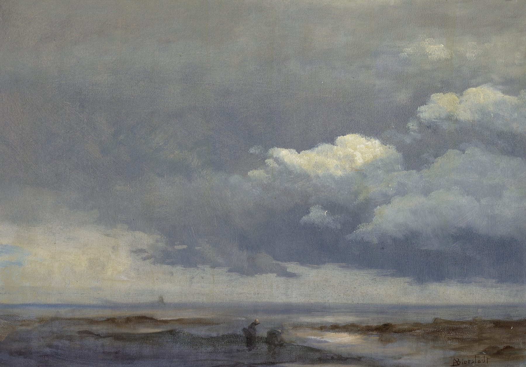 Cloud Study with Two Figures, oil painting by Albert Bierstadt