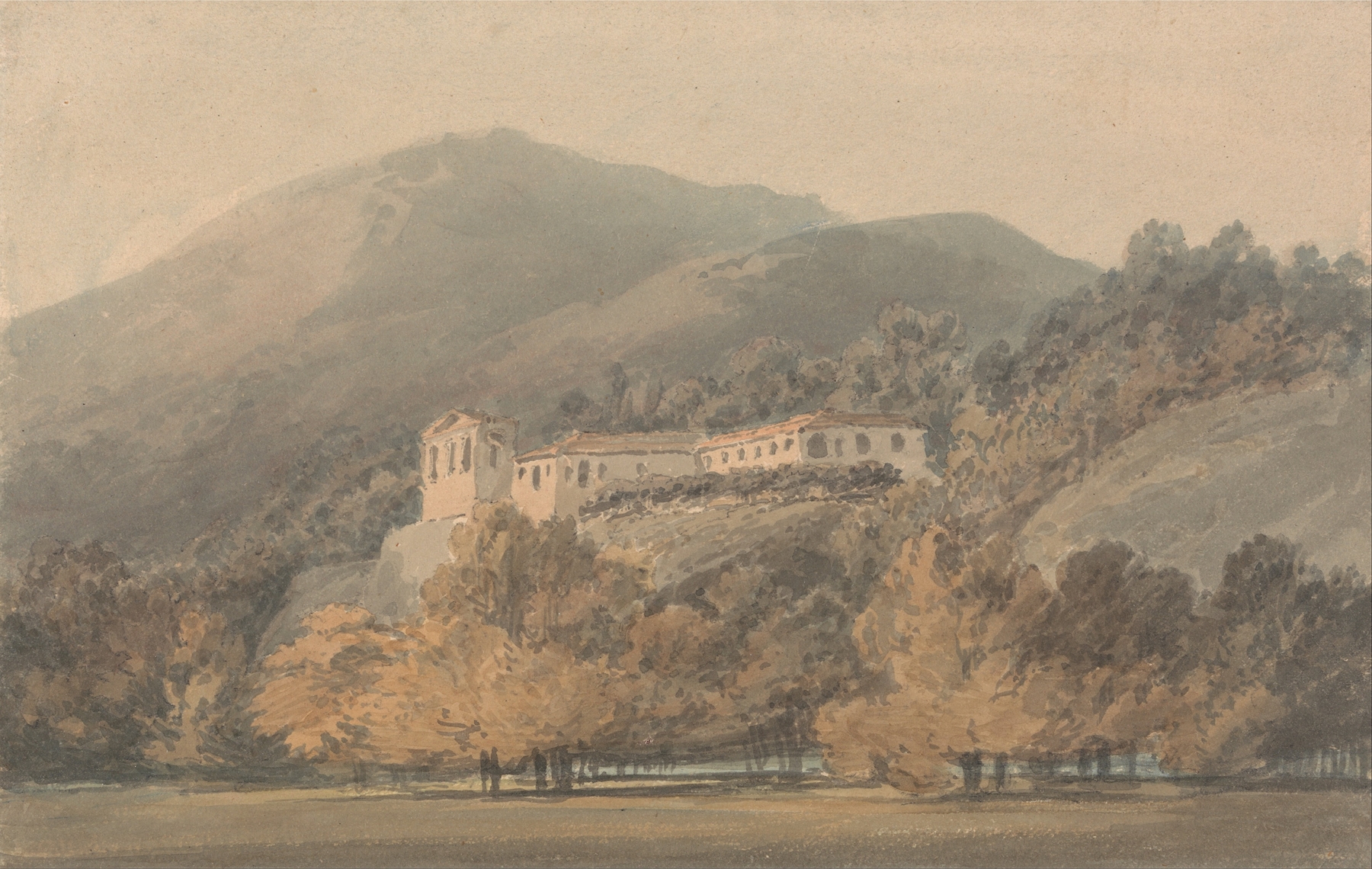 Santa Lucia, A Convent near Caserta by Joseph Mallord William Turner, oil painting depicting sunlight over a serene landscape.