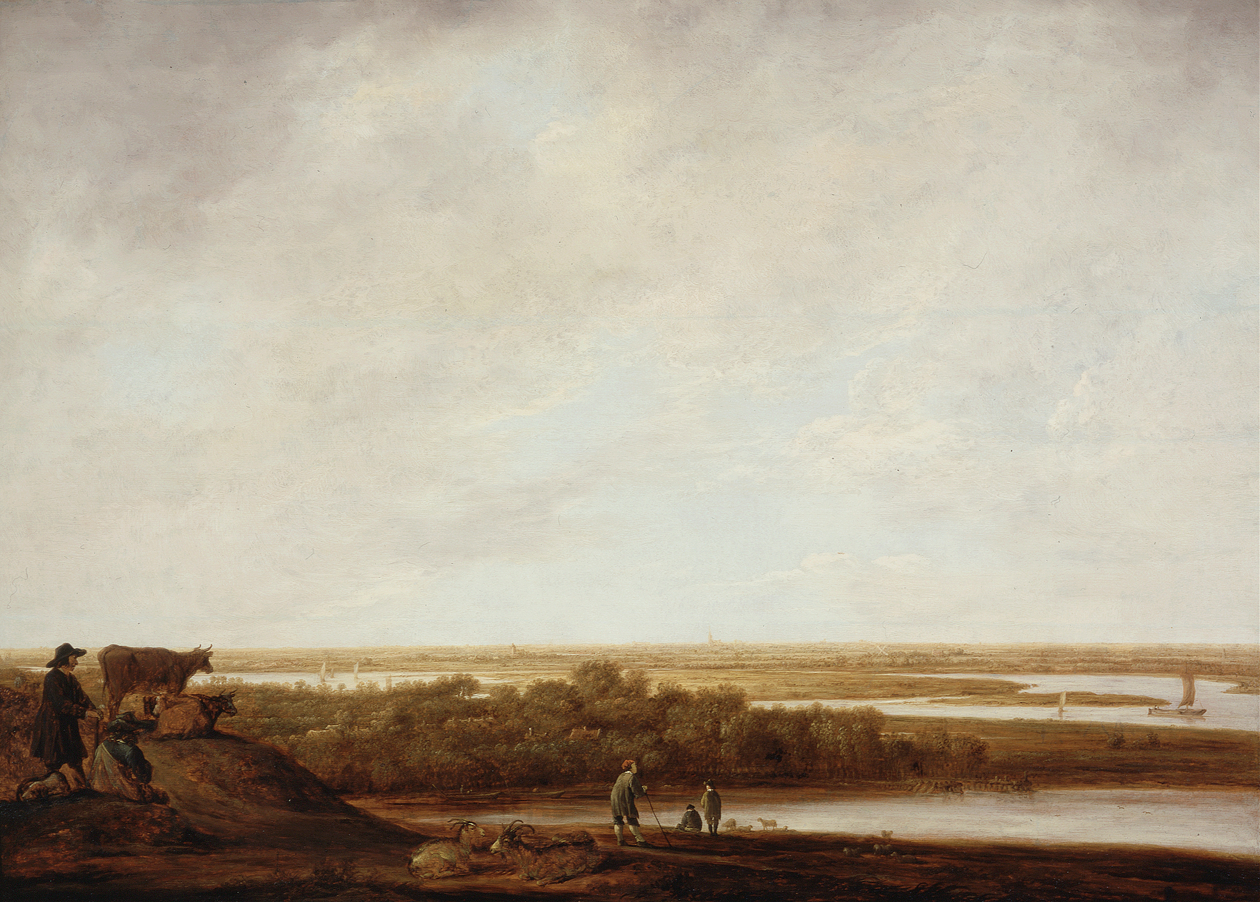 Panoramic Landscape with Shepherds, by Aelbert Cuyp, public domain