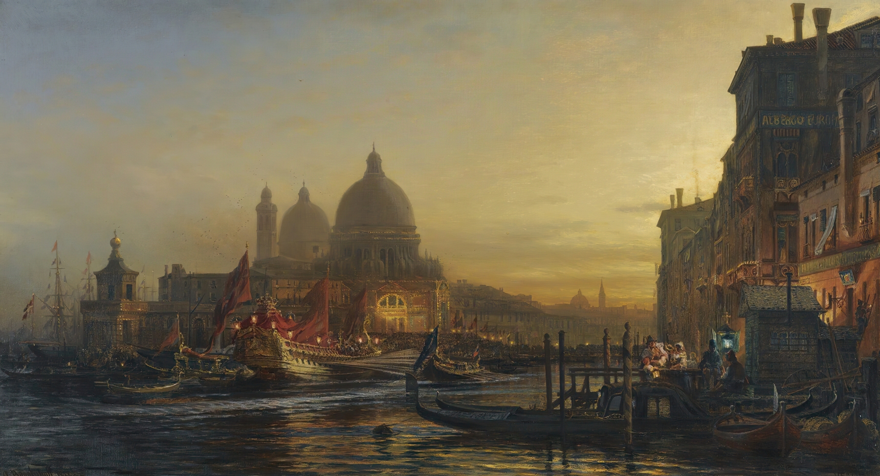 The Eve Of The Celebration, Santa Maria Della Salute, Venice, by Alexey Petrovich Bogolyubov, public domain