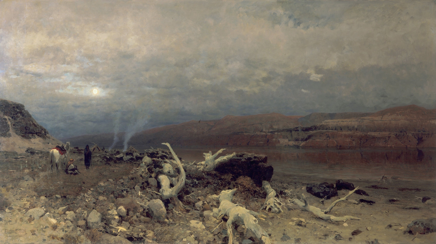 Dusk on the Dead Sea, by Eugen Bracht, public domain