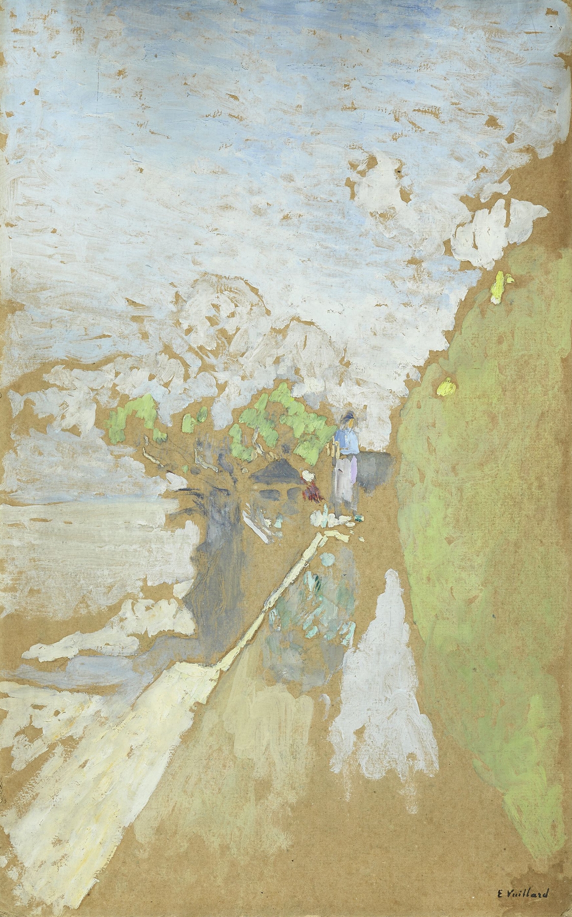 Landscape with a path by the sea, oil painting by Édouard Vuillard