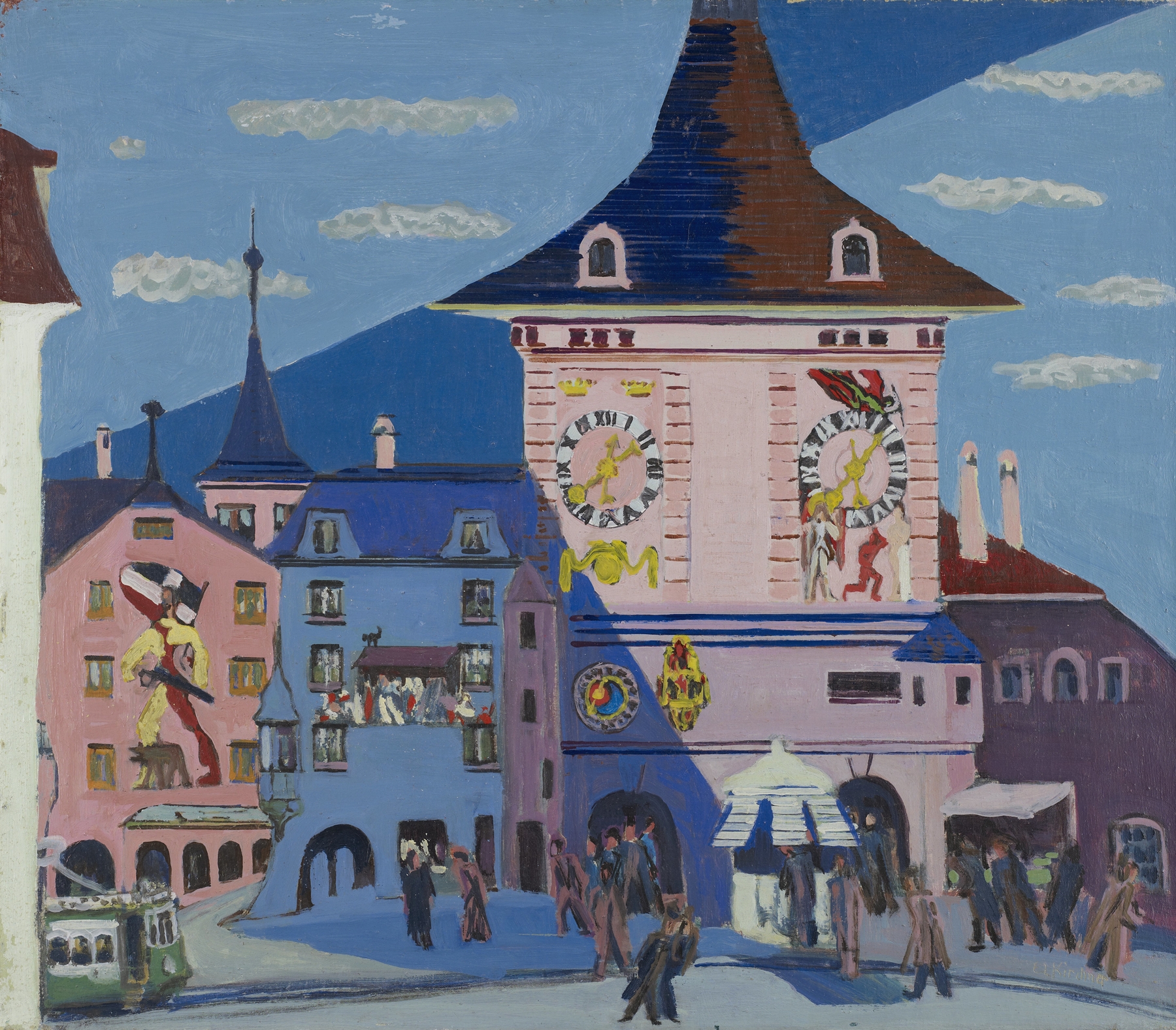 Bern with Belltower, by Ernst Ludwig Kirchner, public domain