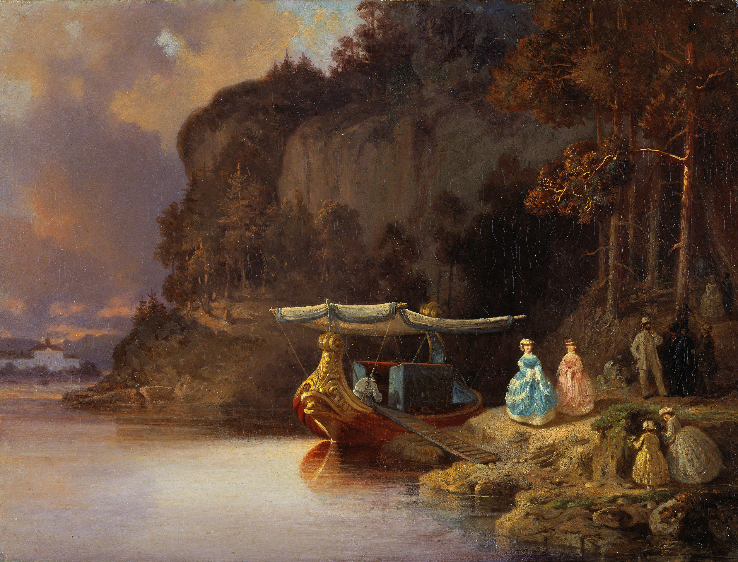 Landscape of Carl’s Cliff. View of Edsviken by Johan Christoffer Boklund, oil on canvas.