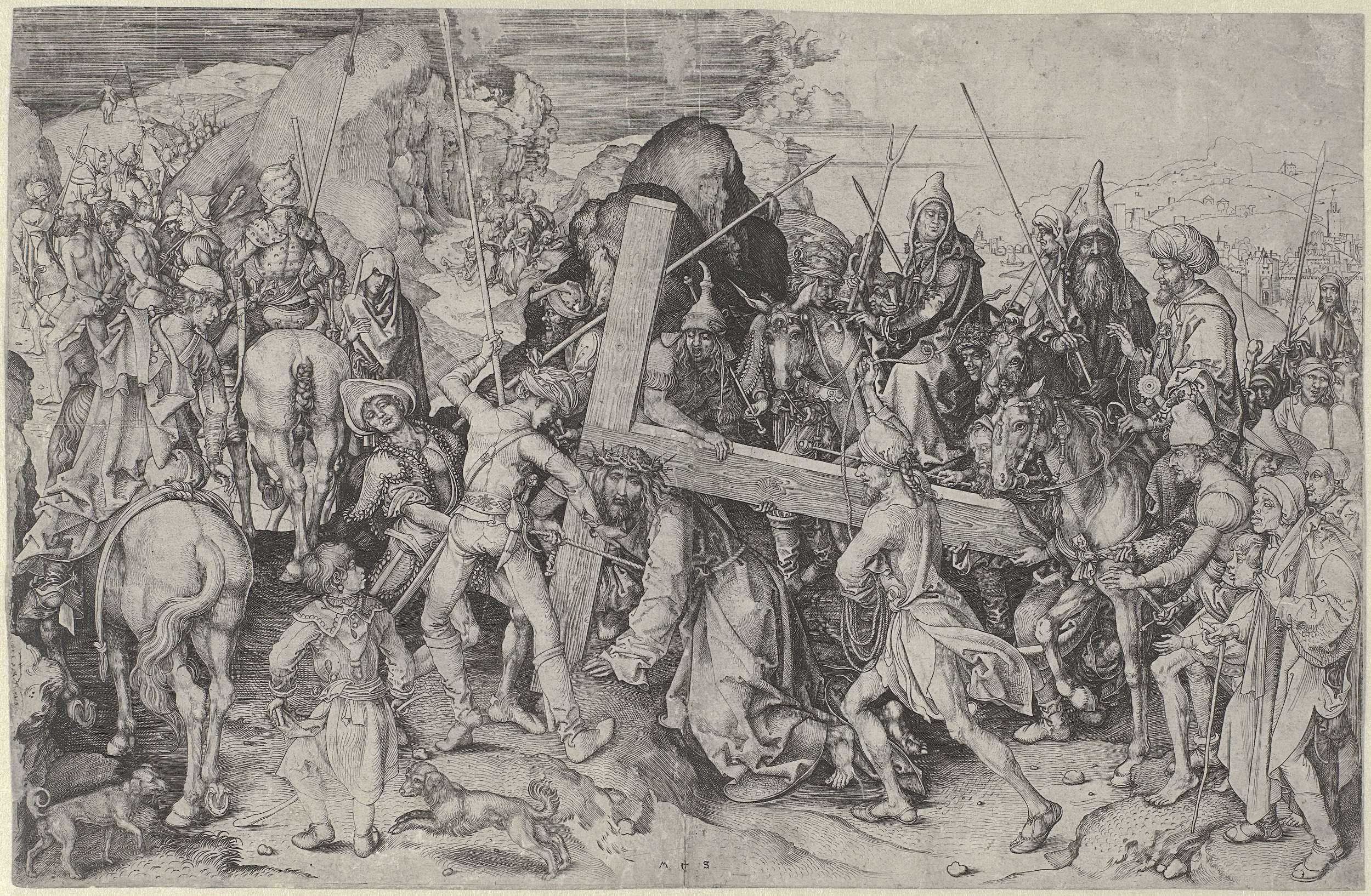 Kruisdraging, by Martin Schongauer, public domain
