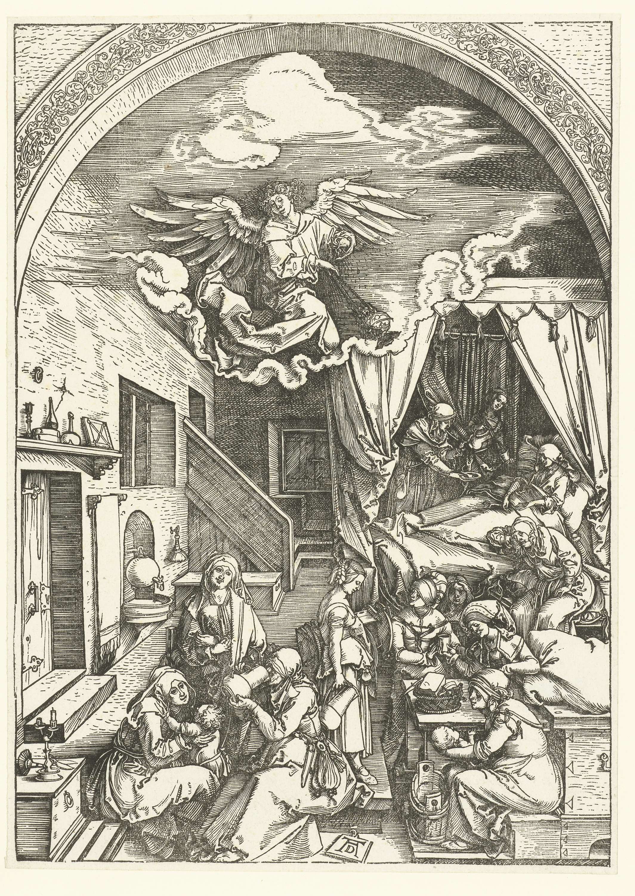 De geboorte van Maria, by Albrecht Dürer, public domain