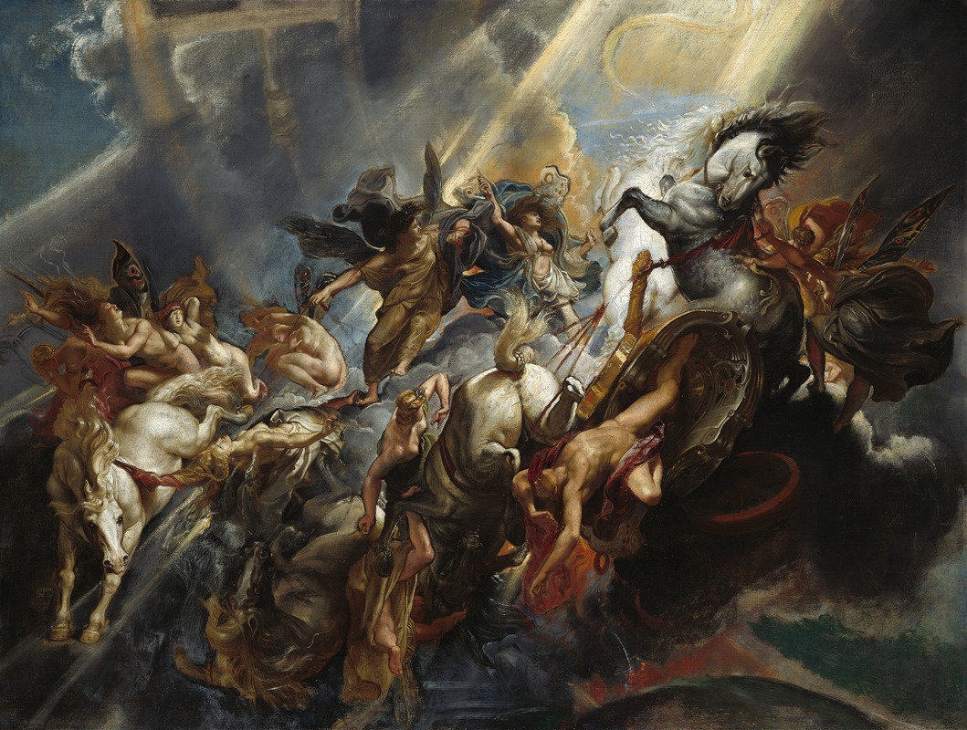 Peter Paul Rubens' 'The Fall of Phaeton' depicts a dramatic mythological scene.