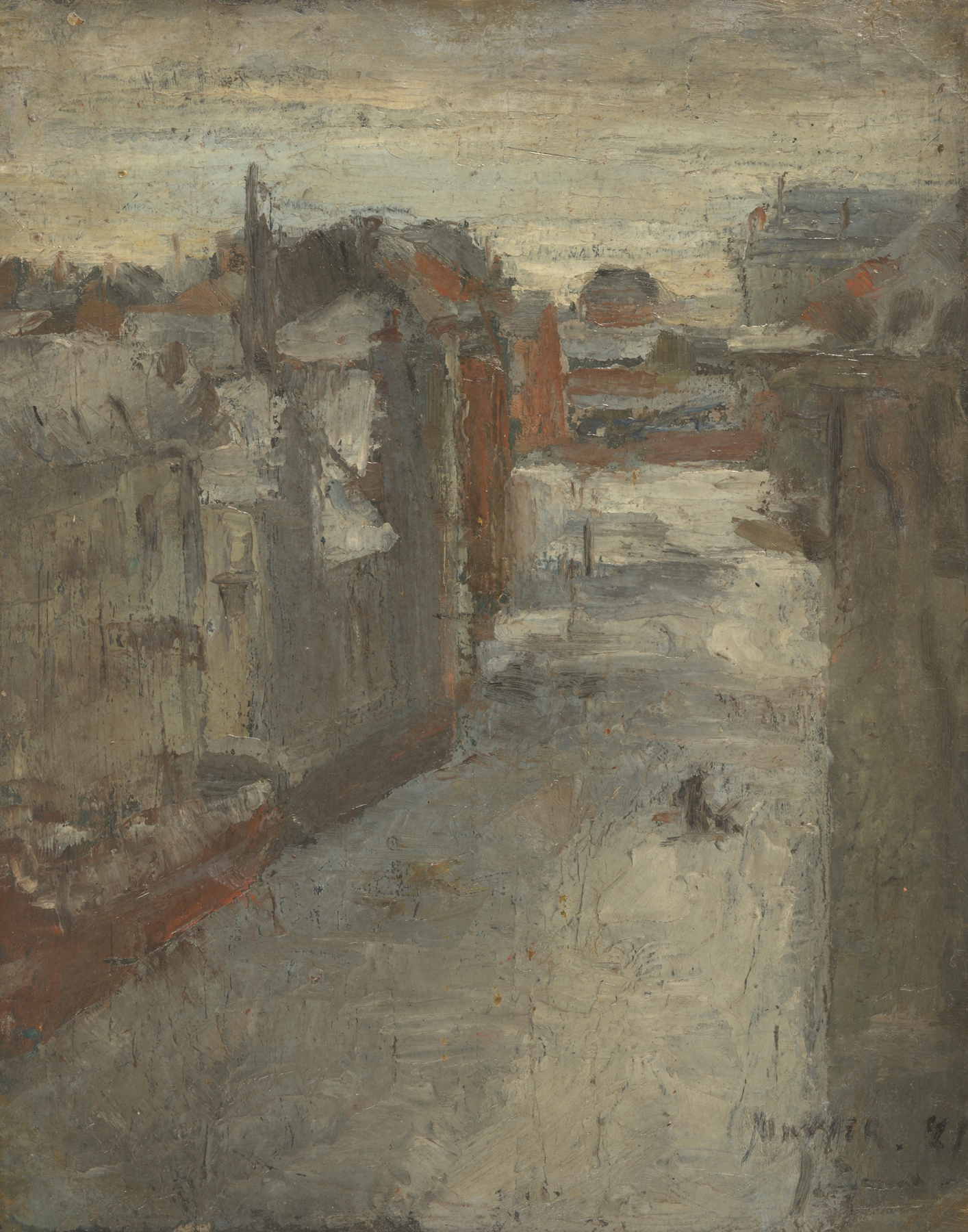 The Van Iseghemlaan in the snow, by James Ensor, public domain