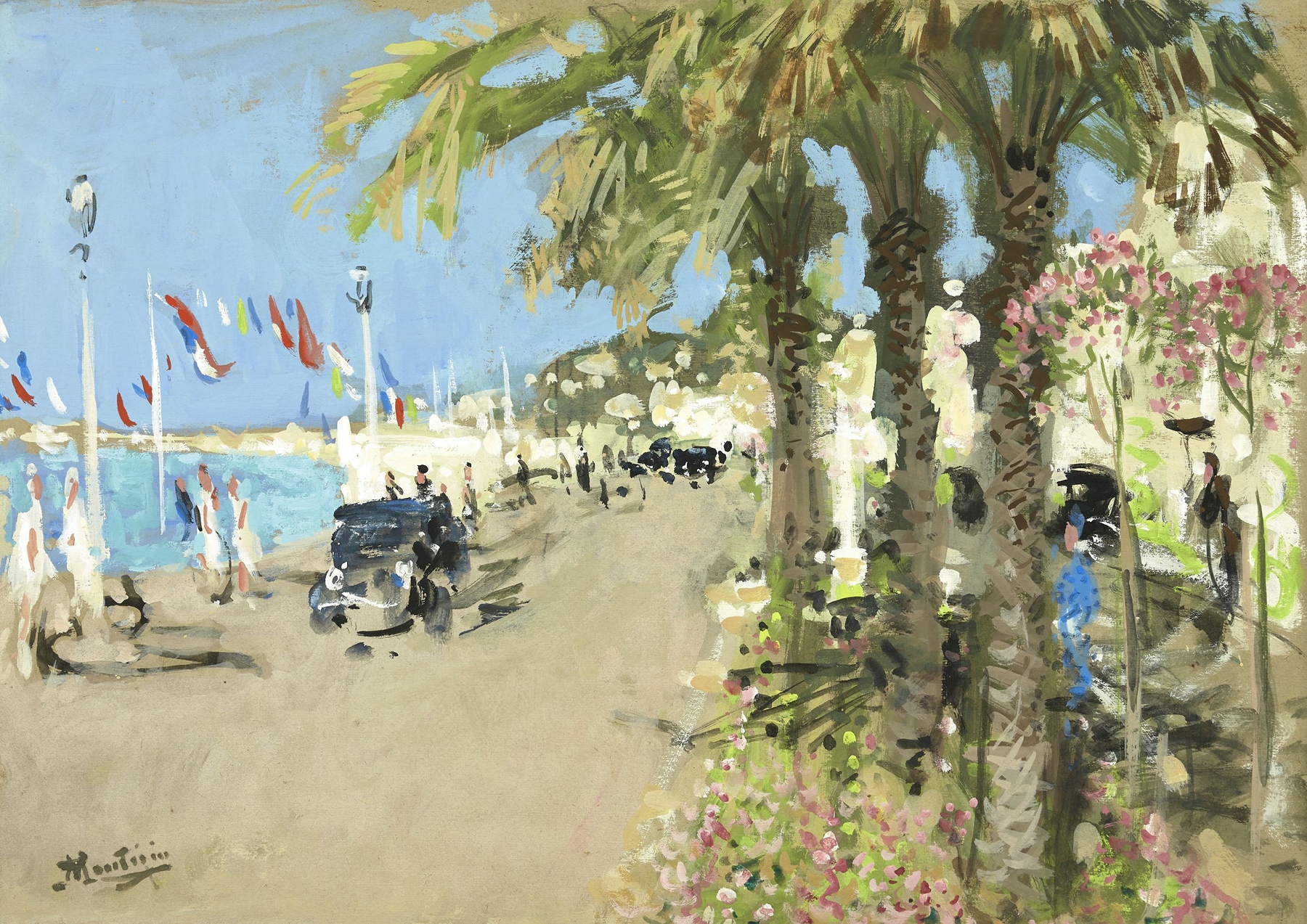 La promenade des Anglais, Nice, by Pierre-Eugène Montézin, public domain