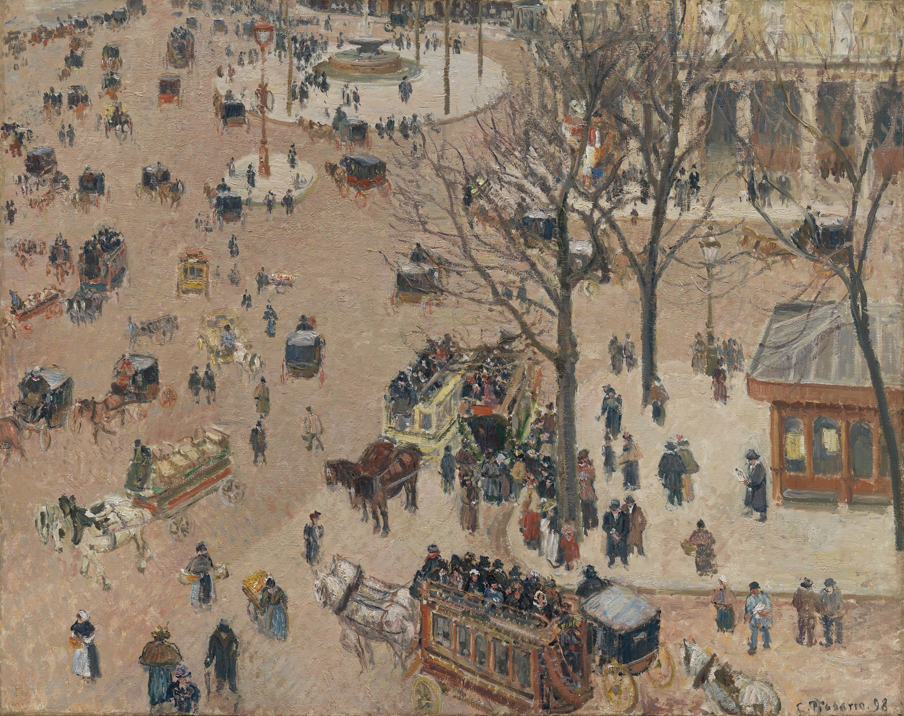 La Place du Théâtre Français, by Camille Pissarro, public domain