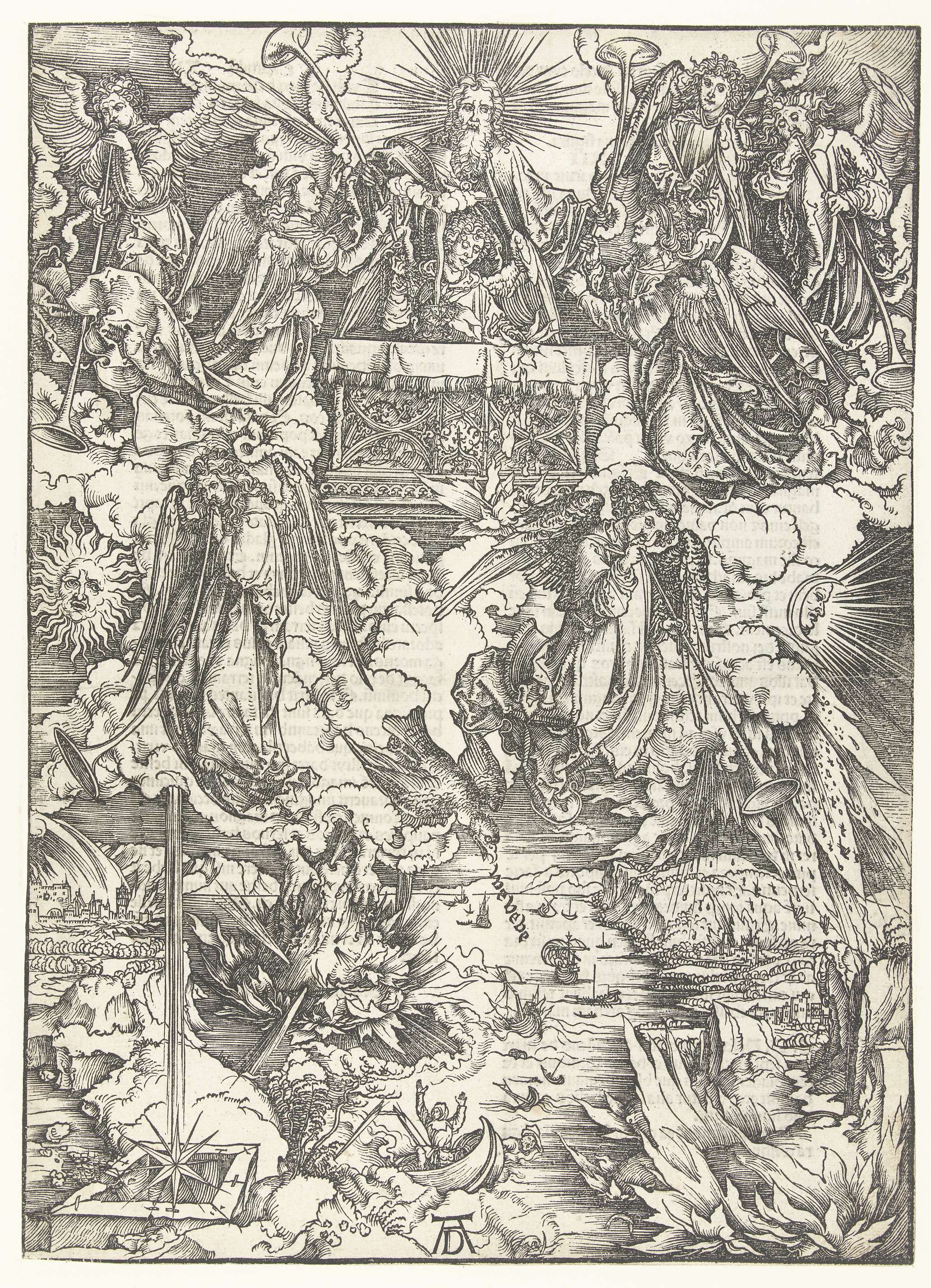 De zeven engelen met de bazuinen, by Albrecht Dürer, public domain