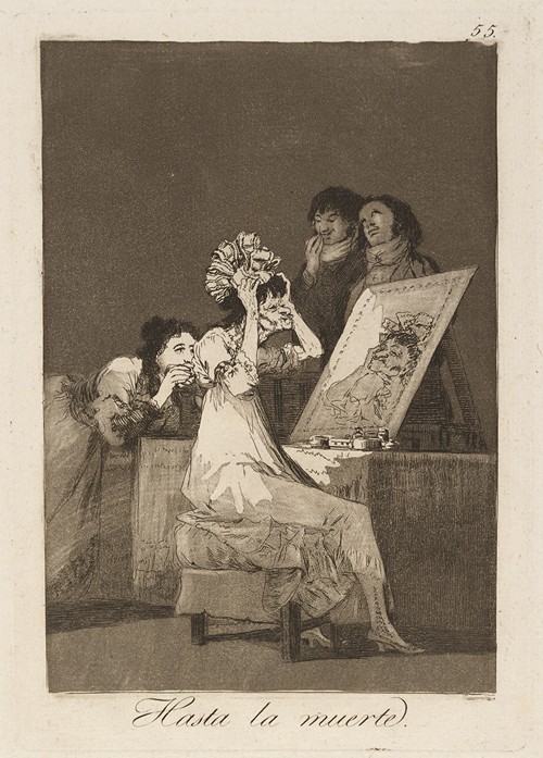 Francisco de Goya's 'Hasta la muerte' explores themes of mortality and human emotion.