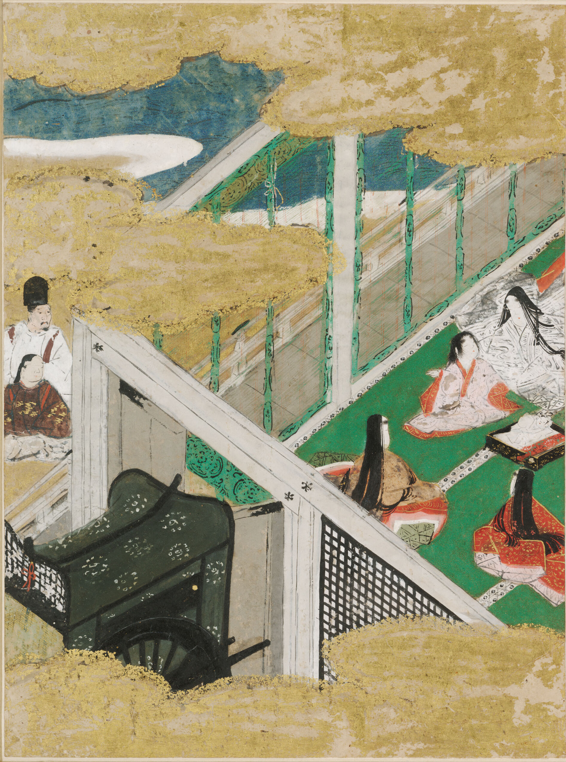 Wisps of Cloud (Usugumo), Illustration to Chapter 19 of the Tale of Genji (Genji monogatari), by Tosa Mitsunobu, public domain