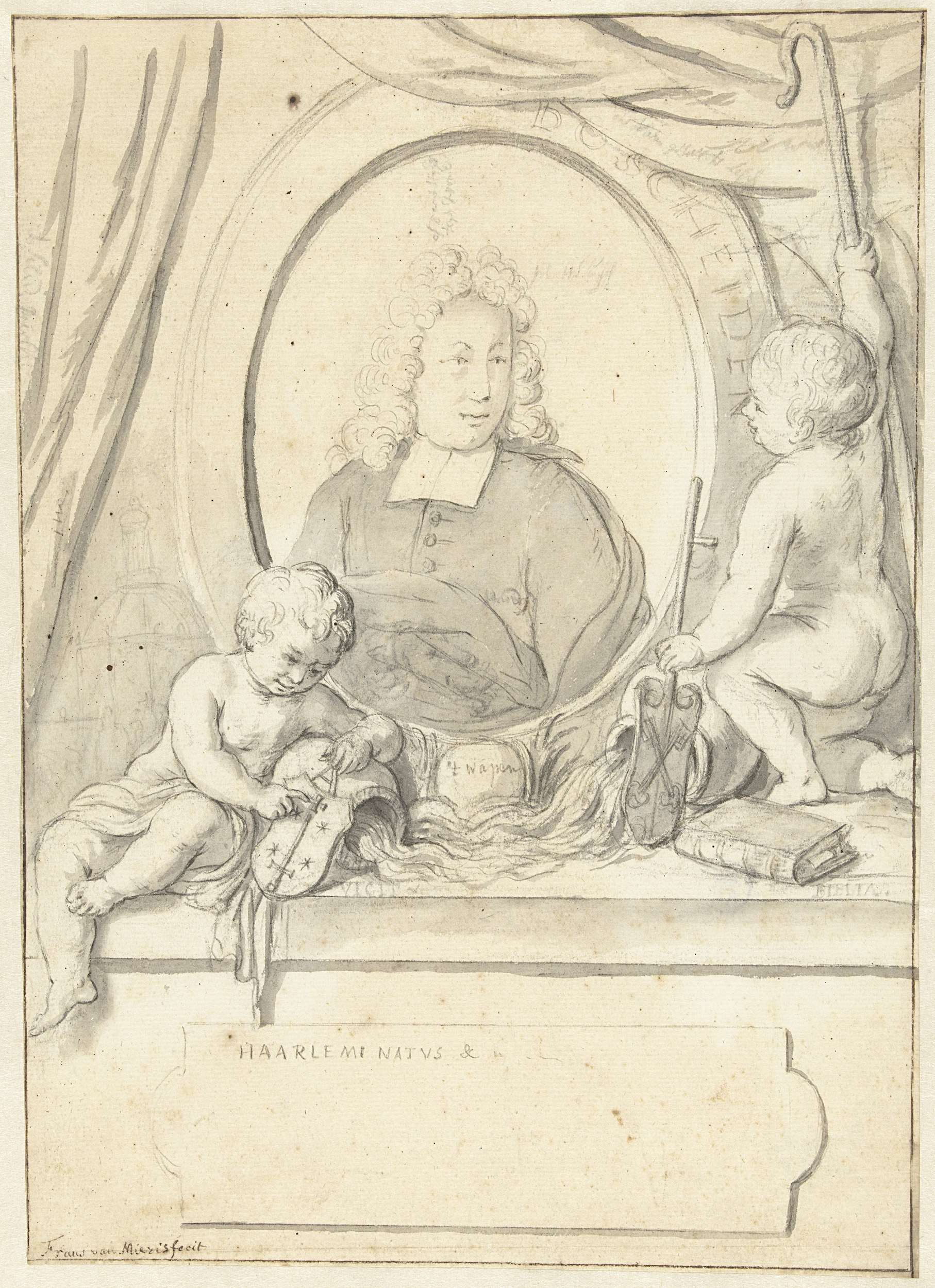 Portrait of Adriaan van Boscheiden, oil on panel by Frans van Mieris II