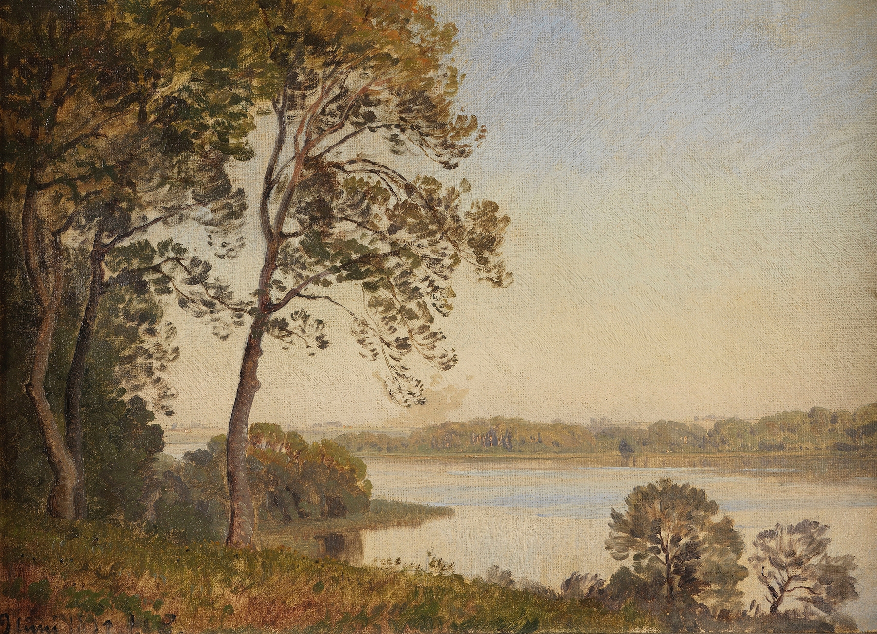 Landscape view of a fjord by Janus la Cour, unknown medium