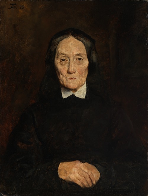Portrait of Mrs. Scholderer by Hans Thoma showcases a woman in a detailed setting.