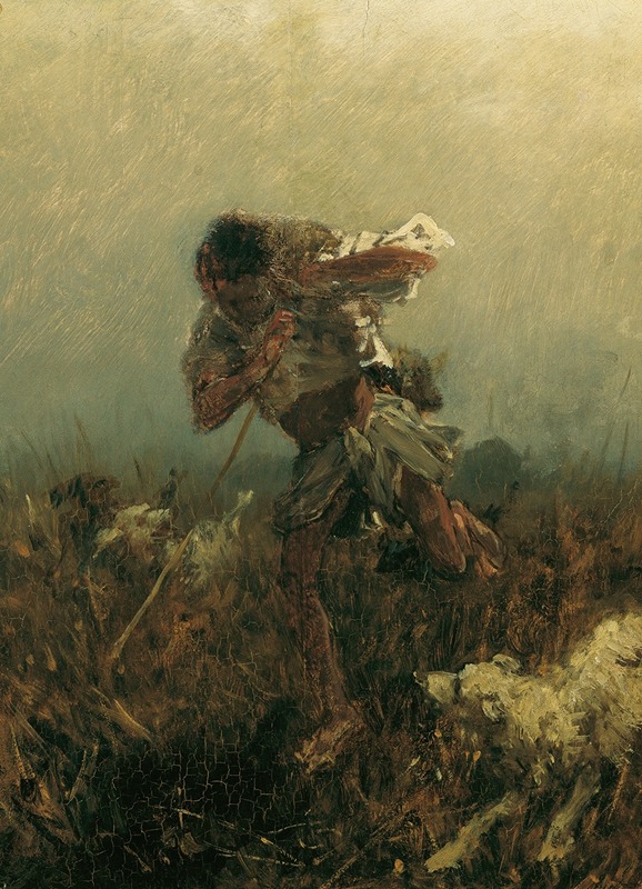 A boy chased by dogs in a lively outdoor scene.