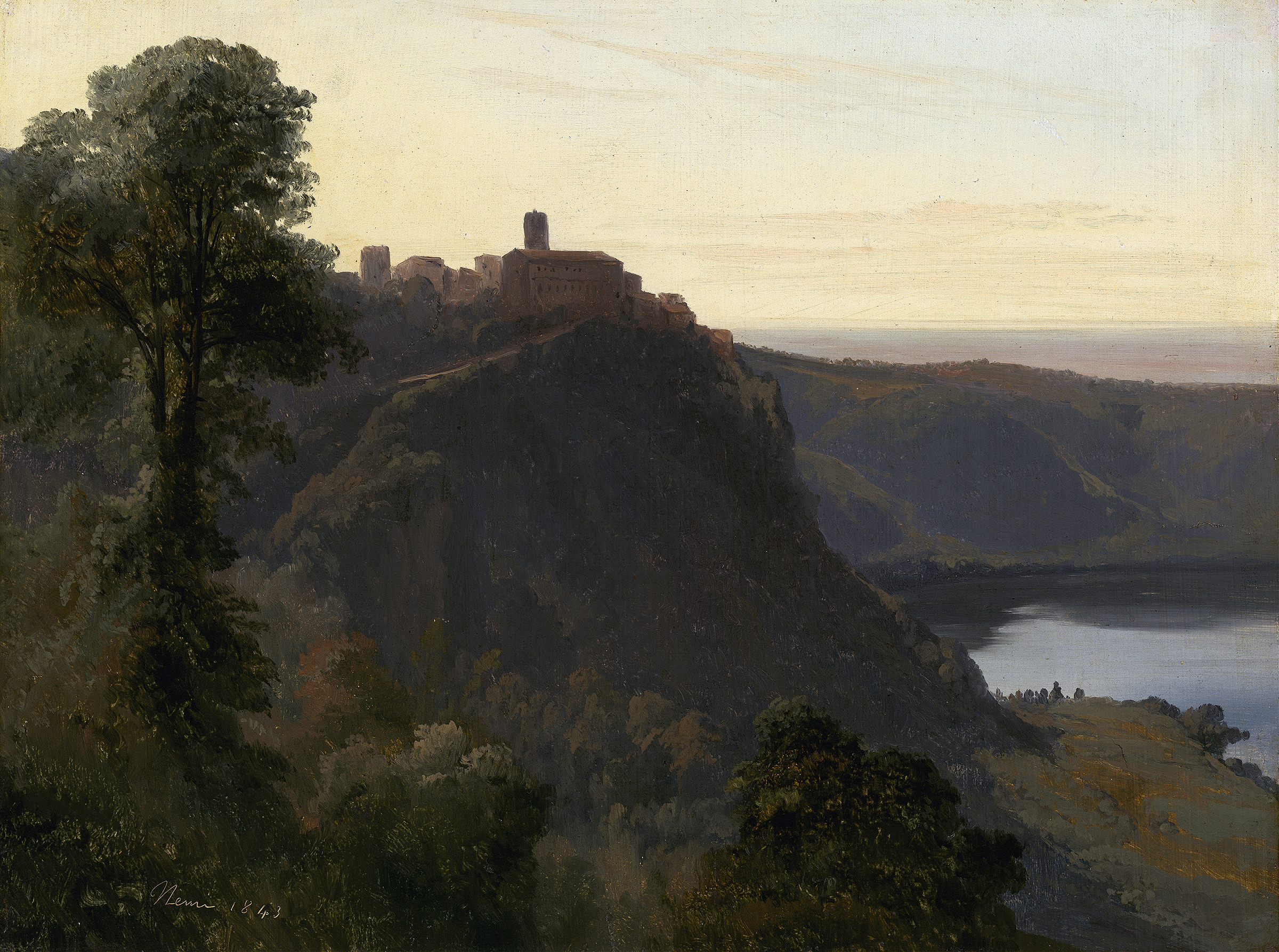 View of Lake Nemi, by Jules Coignet, public domain