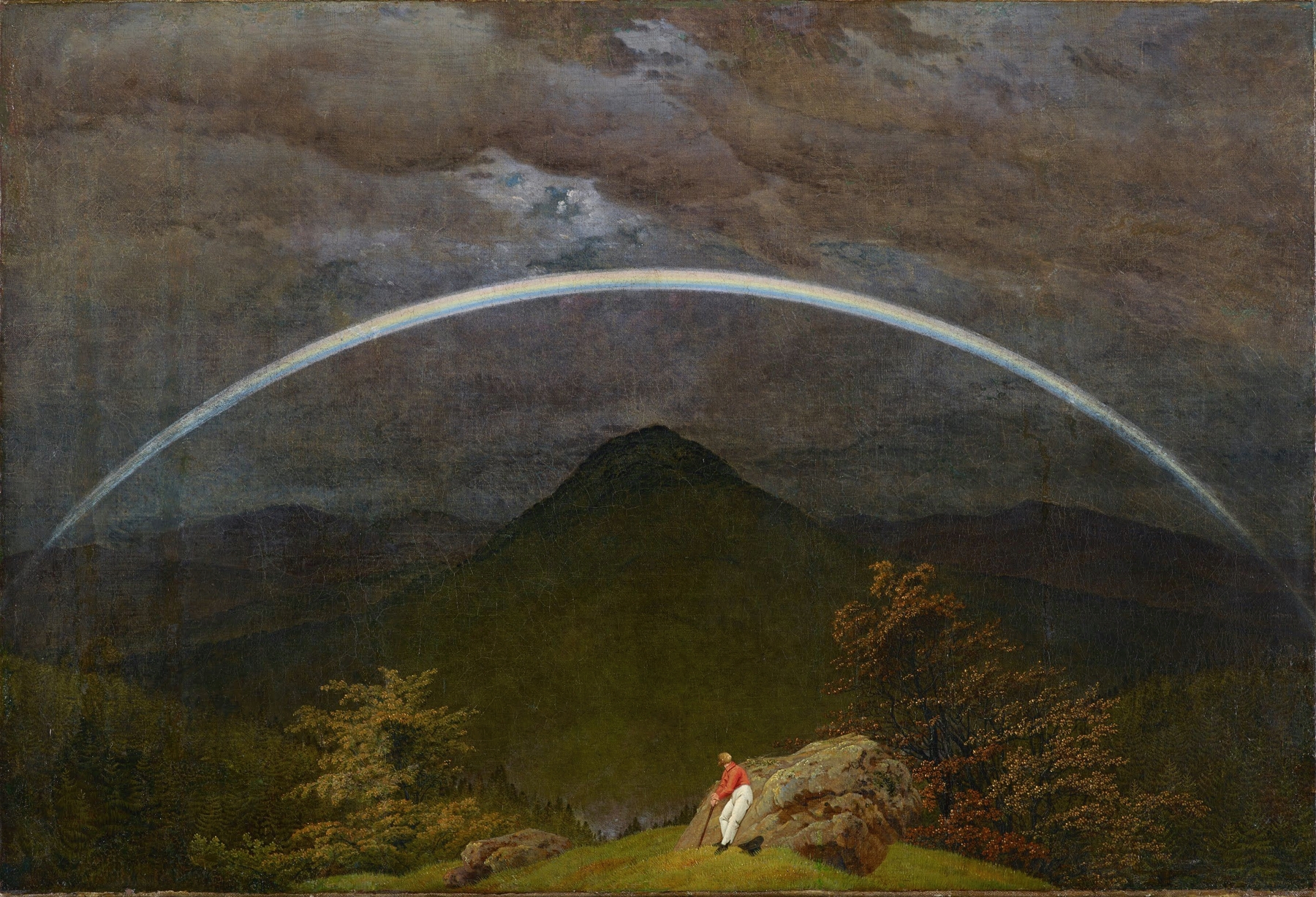 Mountain Landscape with Rainbow, by Caspar David Friedrich, public domain