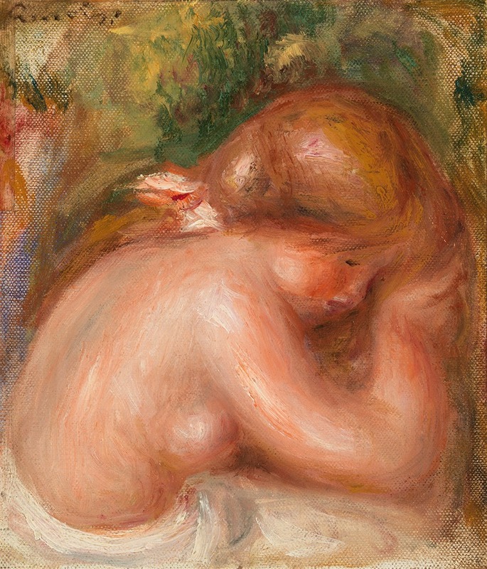 A nude torso of a young girl, showcasing Renoir's Impressionist style.