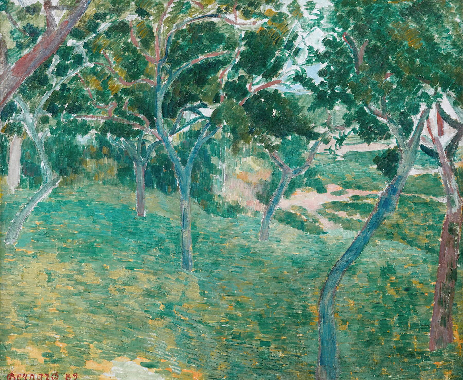 Landscape with trees and sky by Emile Bernard, oil painting