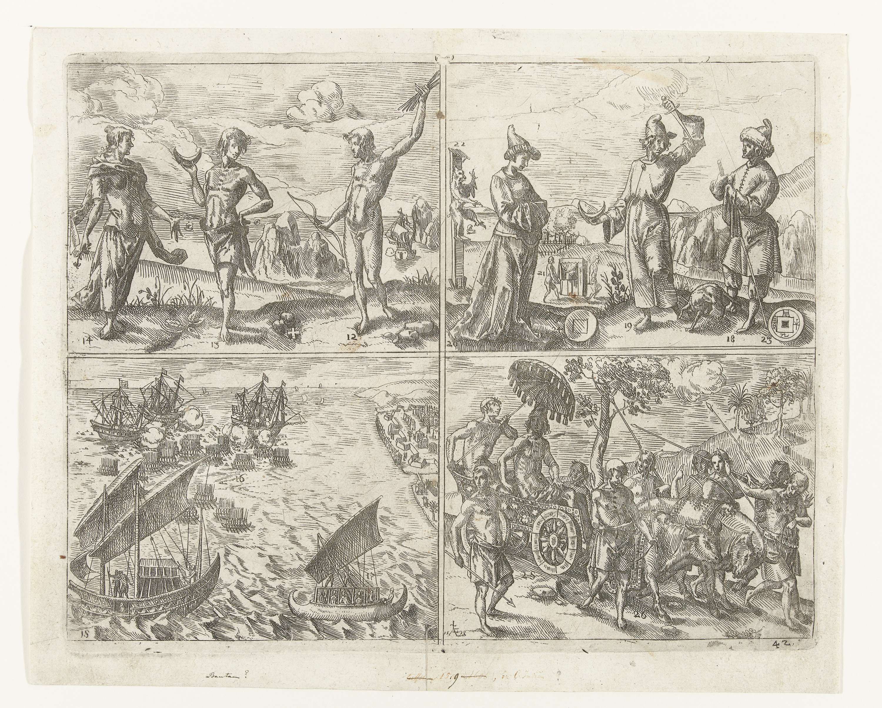 Bewoners van Sunda eilanden en zeeslag, by Adam Elsheimer, public domain