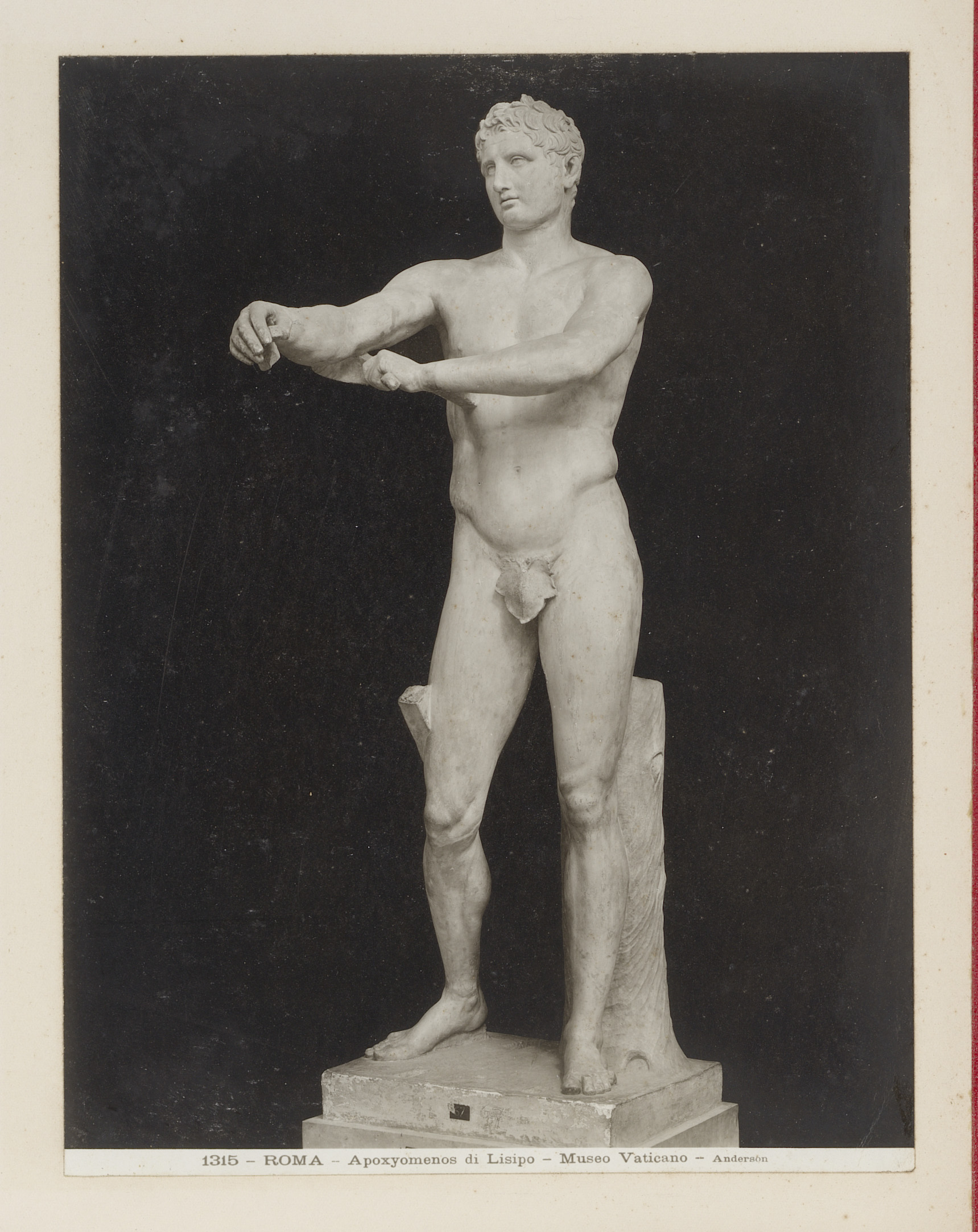 Sculptuur van Apoxyomenos door Lysippus (kopie), Vaticaan, by James Anderson, public domain