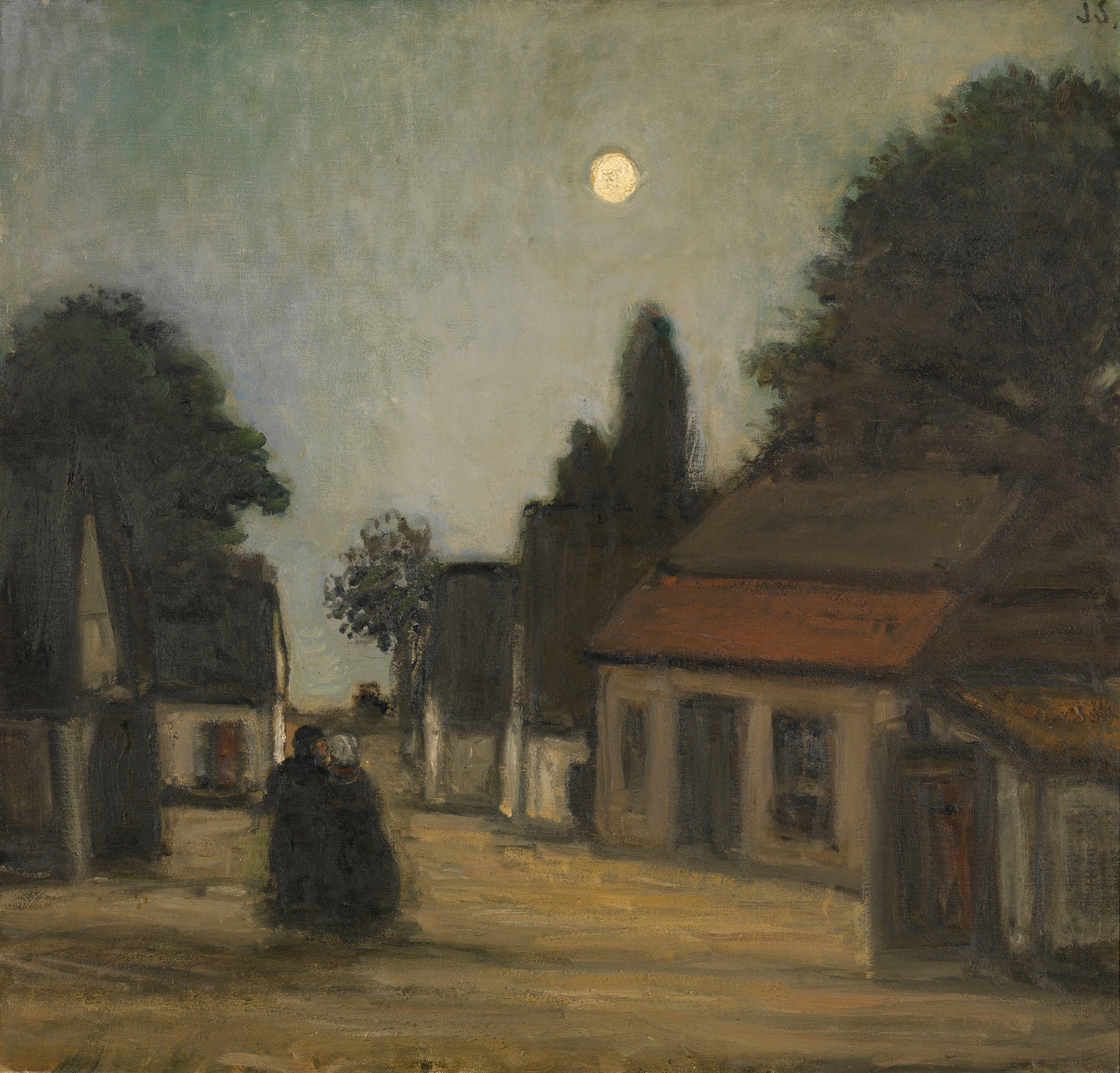 Landscape with golden light by Jakob Smits, oil painting