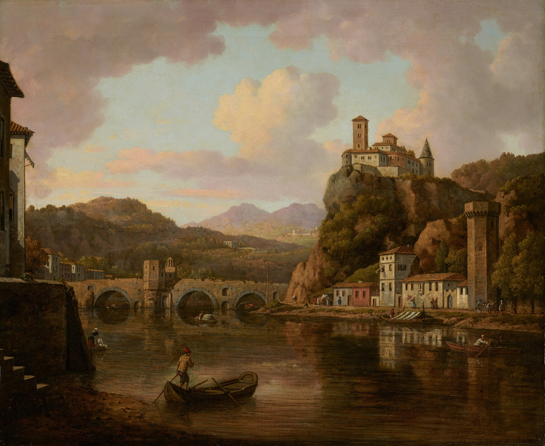 Castle on the Rhône River, France, oil painting by William Marlow