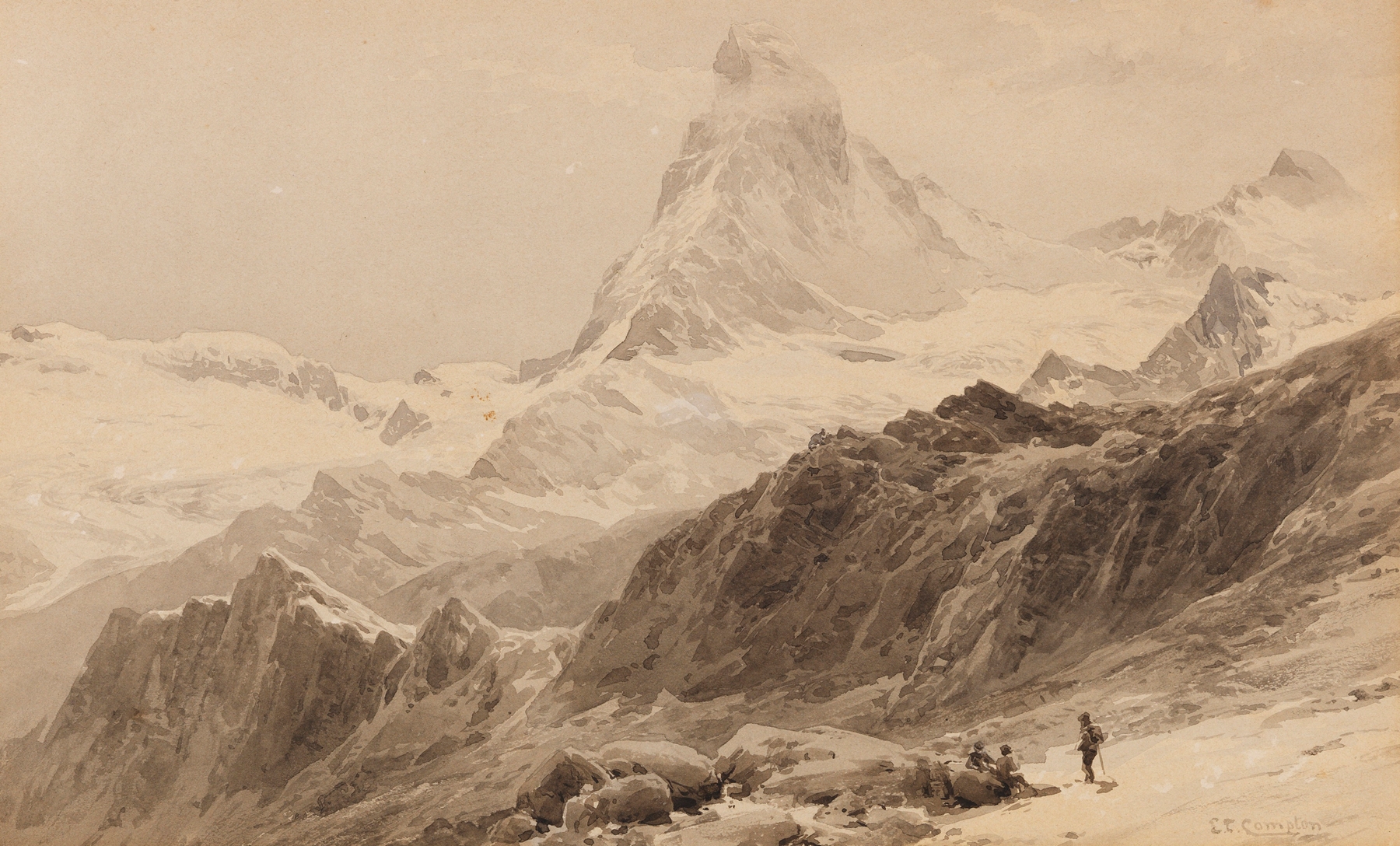 Landscape of the Matterhorn, oil on canvas by Edward Theodore Compton