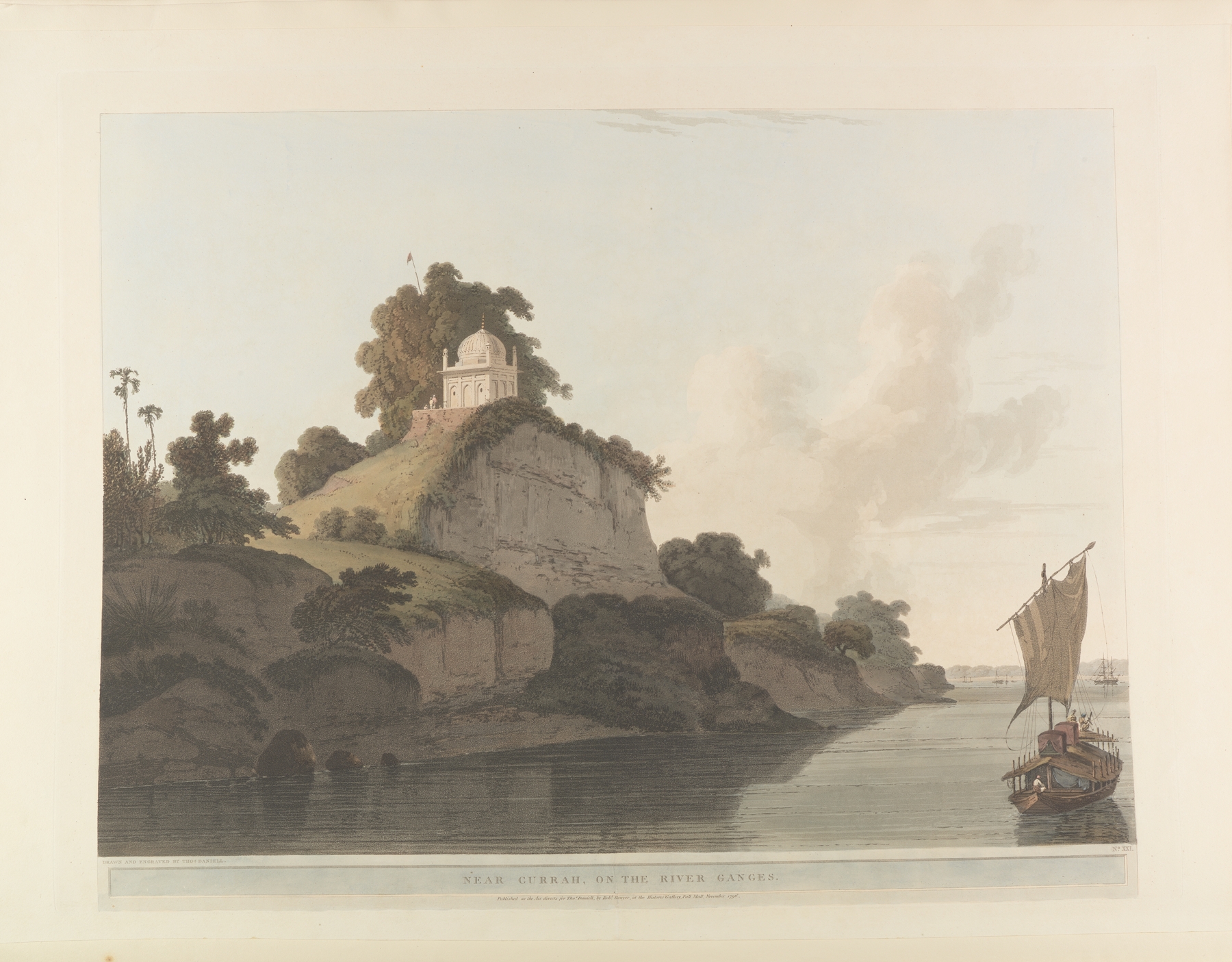 Oriental scenery Pl.21 by Thomas Daniell, depicting a serene landscape in oil painting.