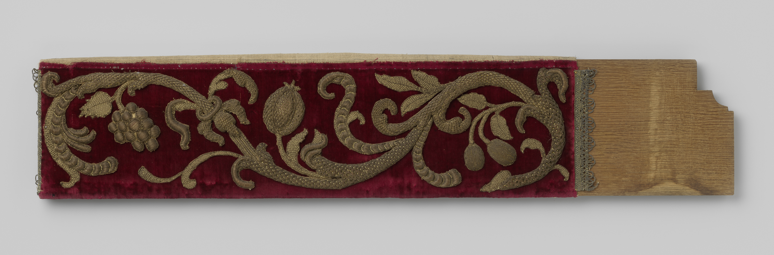 Intricate velvet embroidery by Unknown Artist, featuring vibrant threads and delicate patterns.