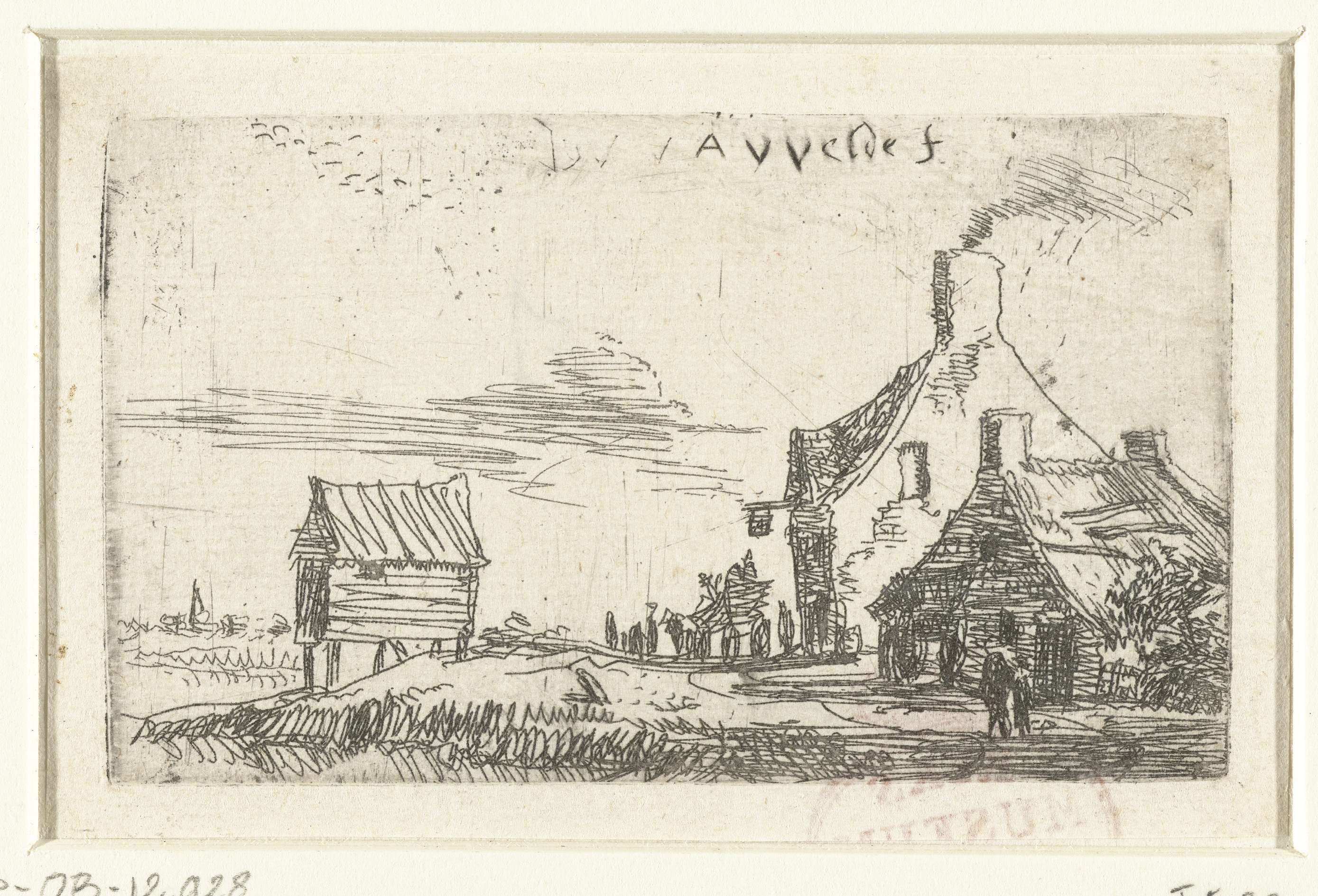 Landschap met een rijtuig bij een herberg, by Adriaen van de Velde, public domain