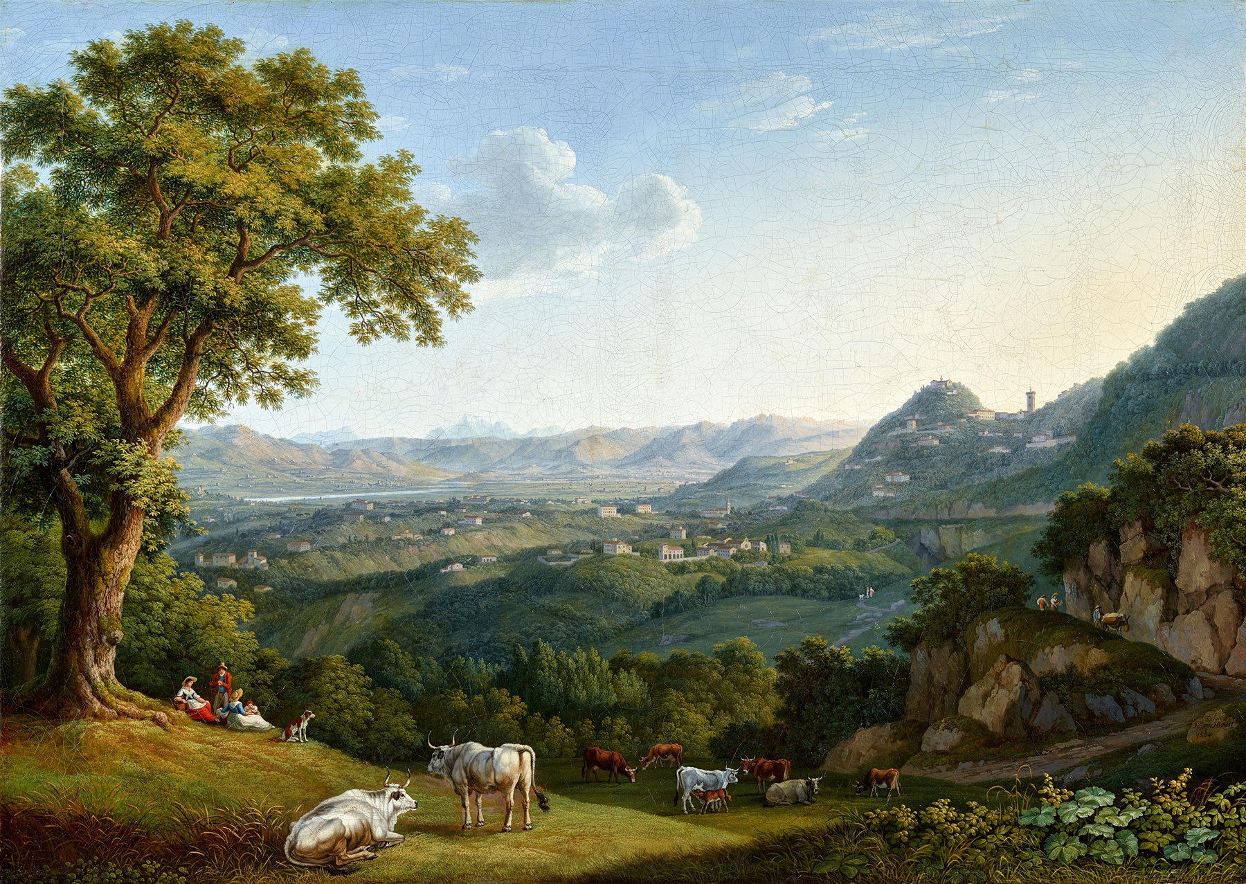 Blick auf das Arnotal und Fiesole, by Jacob Philipp Hackert, public domain