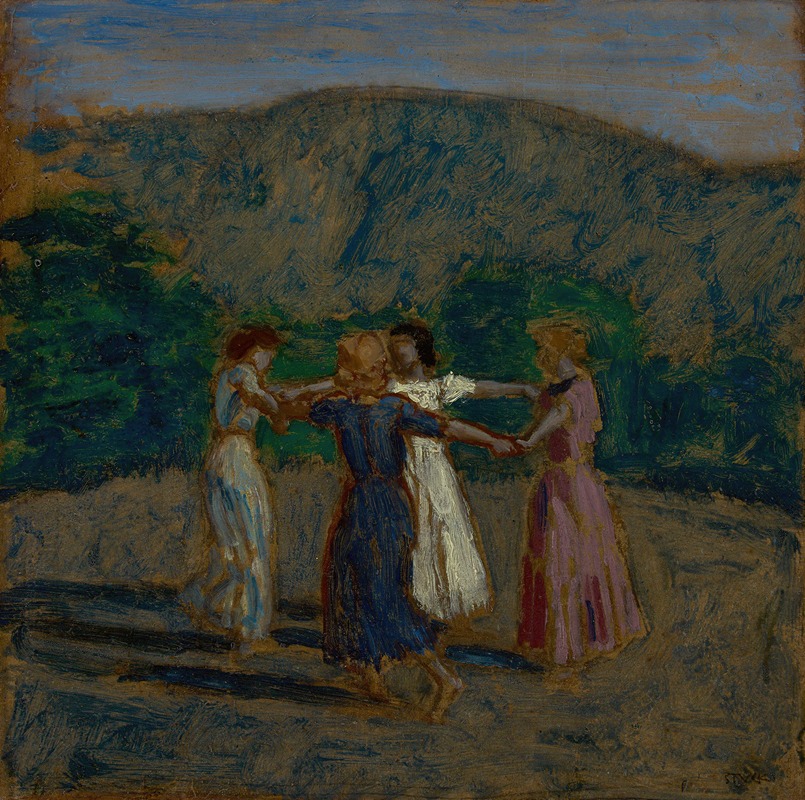 Franz von Stuck's 'Ringelreihe (Study)' features a dynamic composition with figures in a circular arrangement.