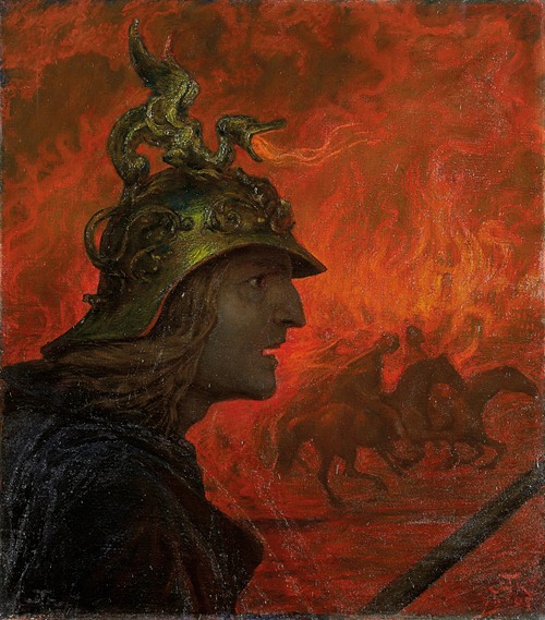 The War by Hans Thoma portrays the turmoil of conflict through allegorical figures.