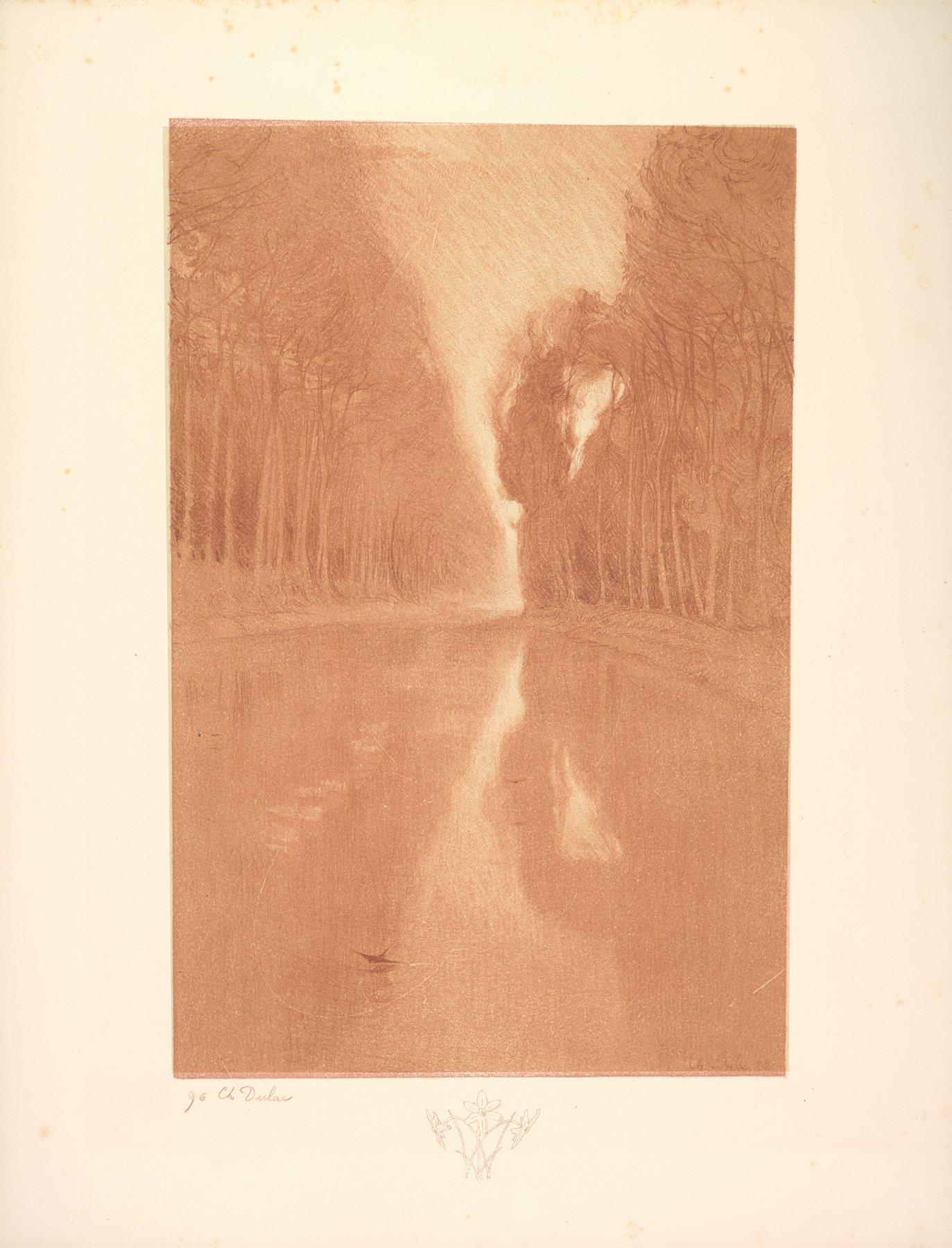 Landscape, Plate 2, Remarque, Starflowers by Charles Marie Dulac, impressionism