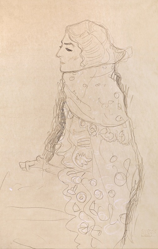 Gustav Klimt's 'Seated Woman' features a woman in a decorative setting.