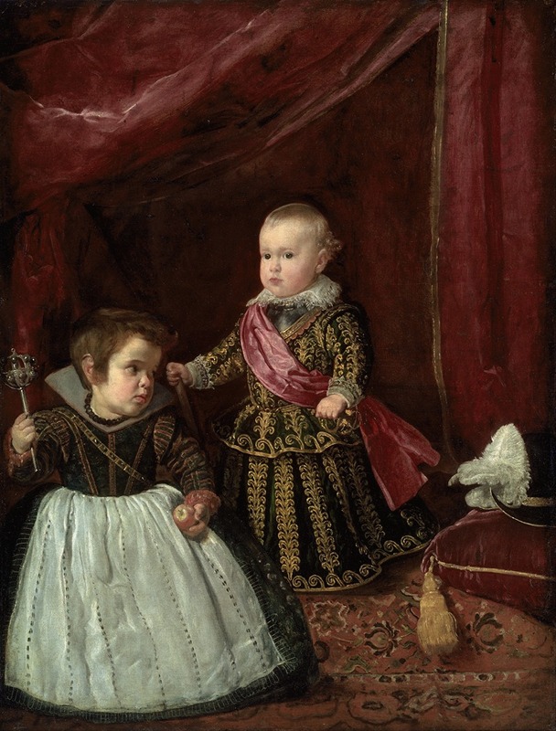 A portrait of Don Baltasar Carlos with a dwarf by Diego Velázquez.